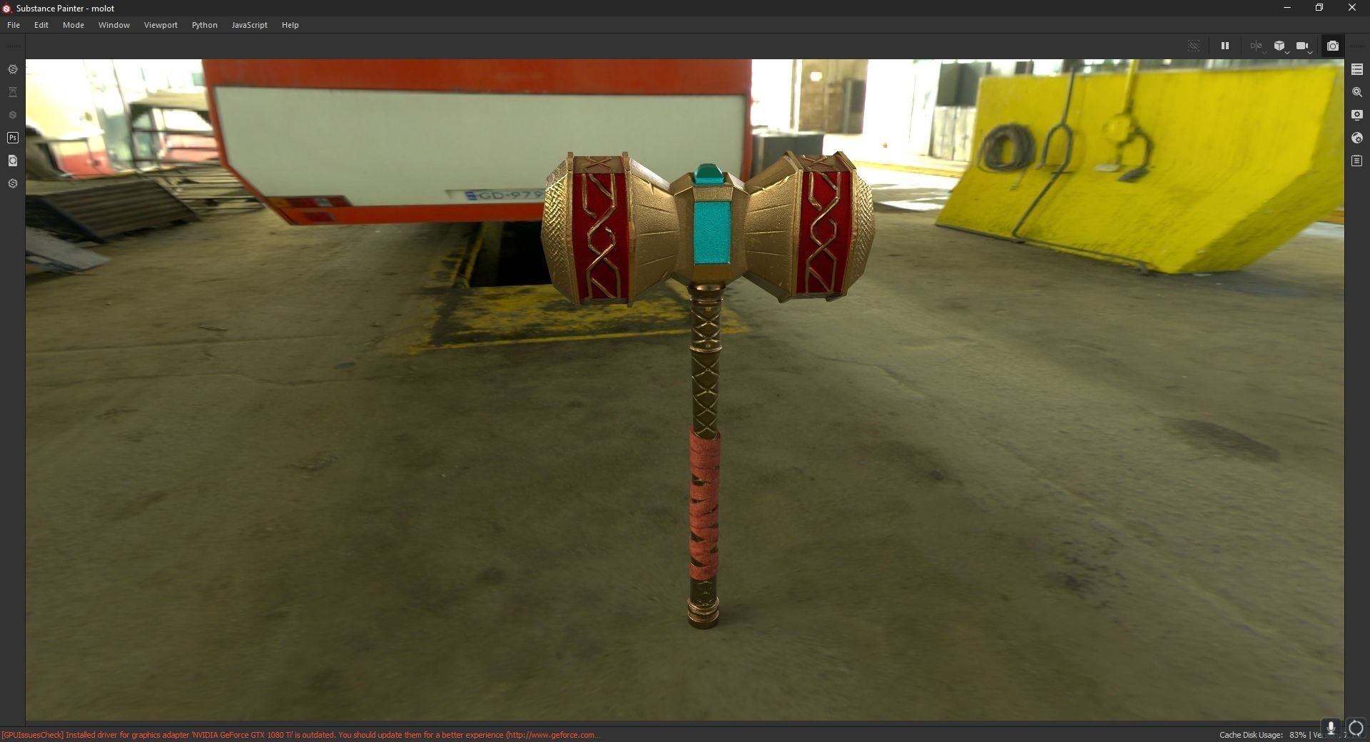 3D GAME ASSET battle MOLOT Low-poly 3D model_1