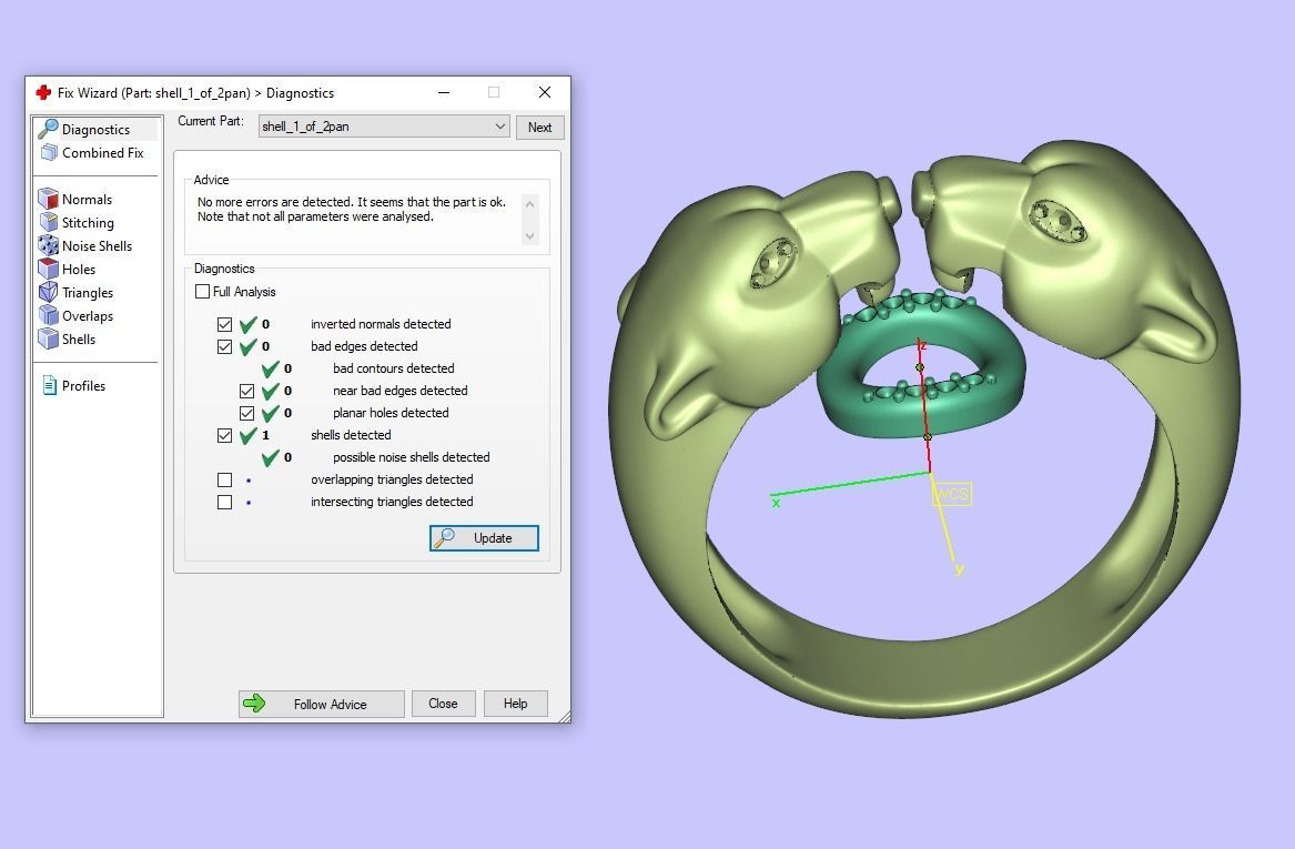 Fashion Ring two panthers  3D print model_7