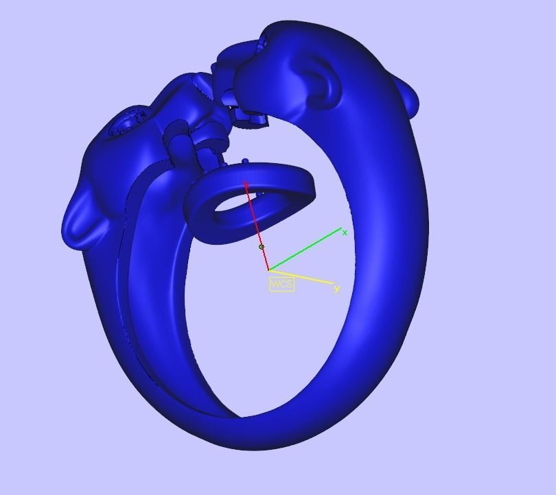 Fashion Ring two panthers  3D print model_15