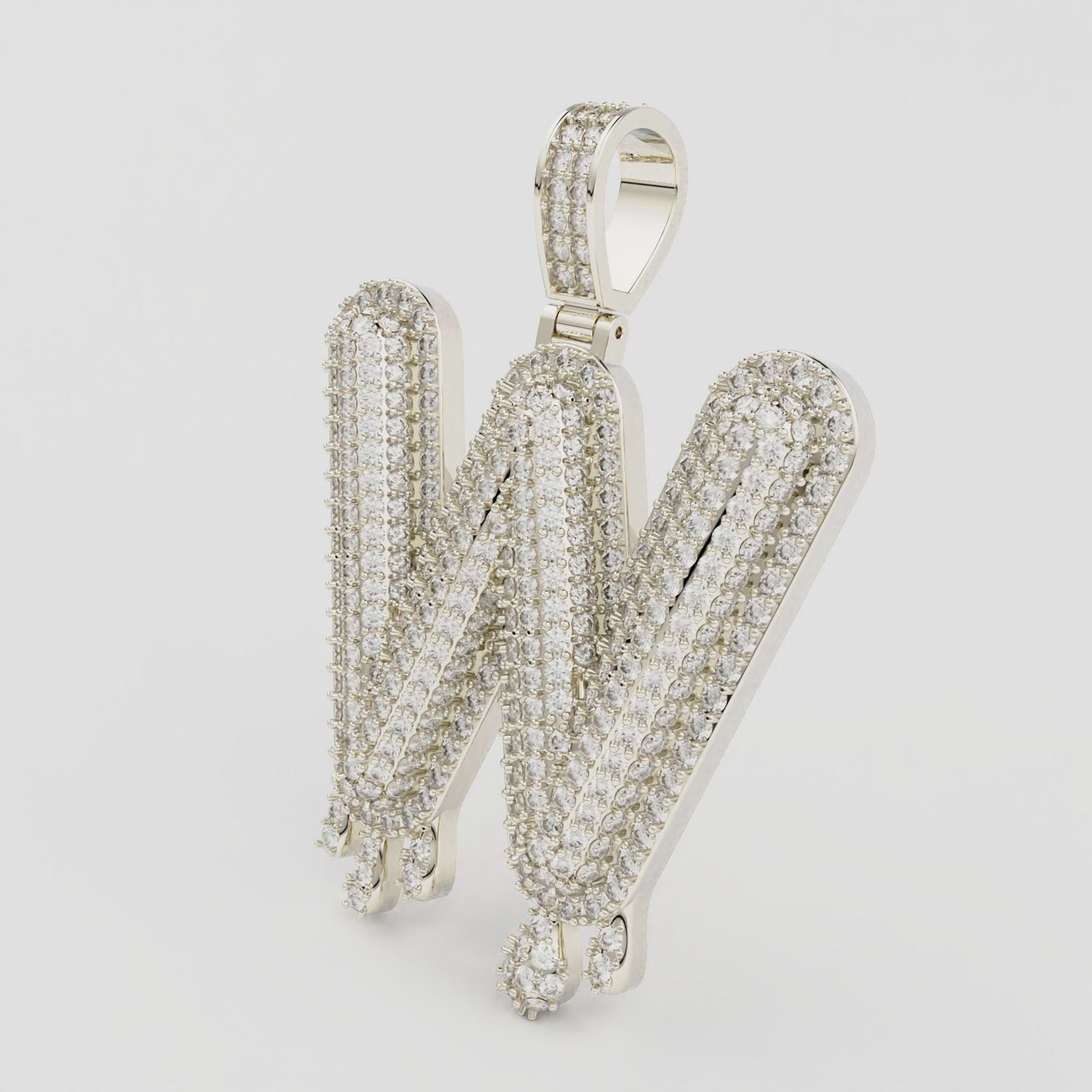 Bubble Letter W with Drip Pendant 3D print model_8