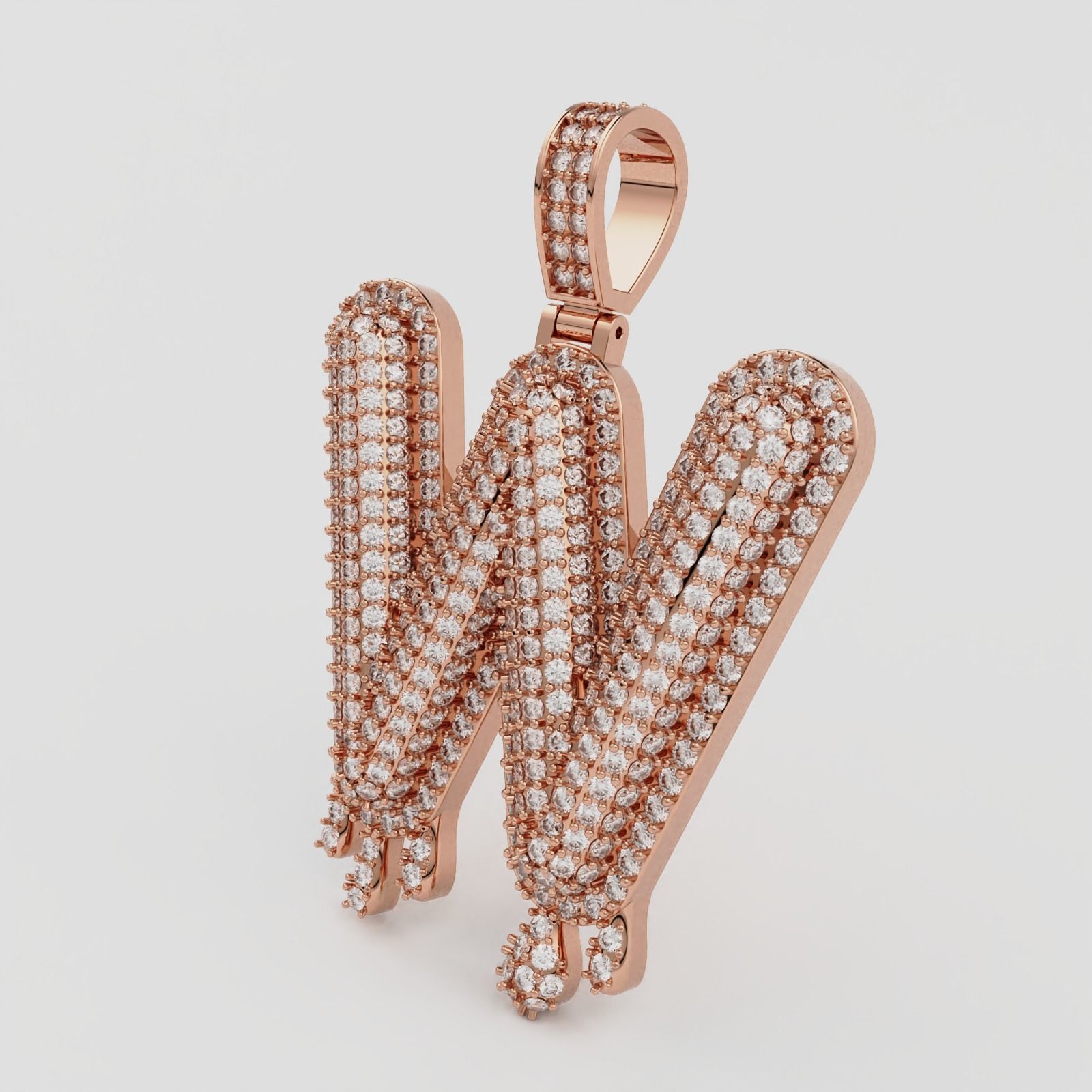 Bubble Letter W with Drip Pendant 3D print model_6