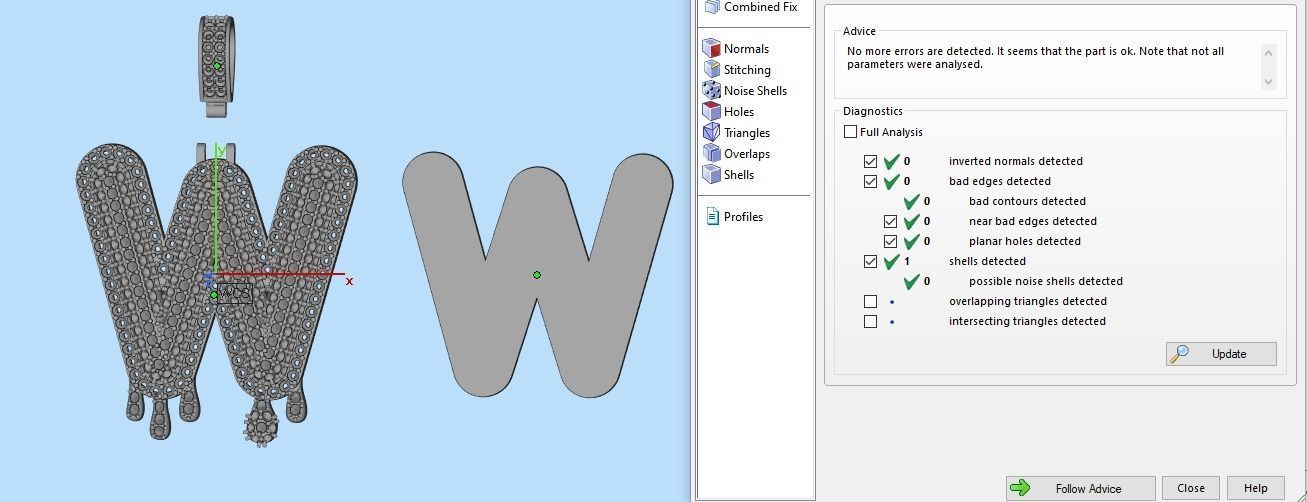 Bubble Letter W with Drip Pendant 3D print model_9