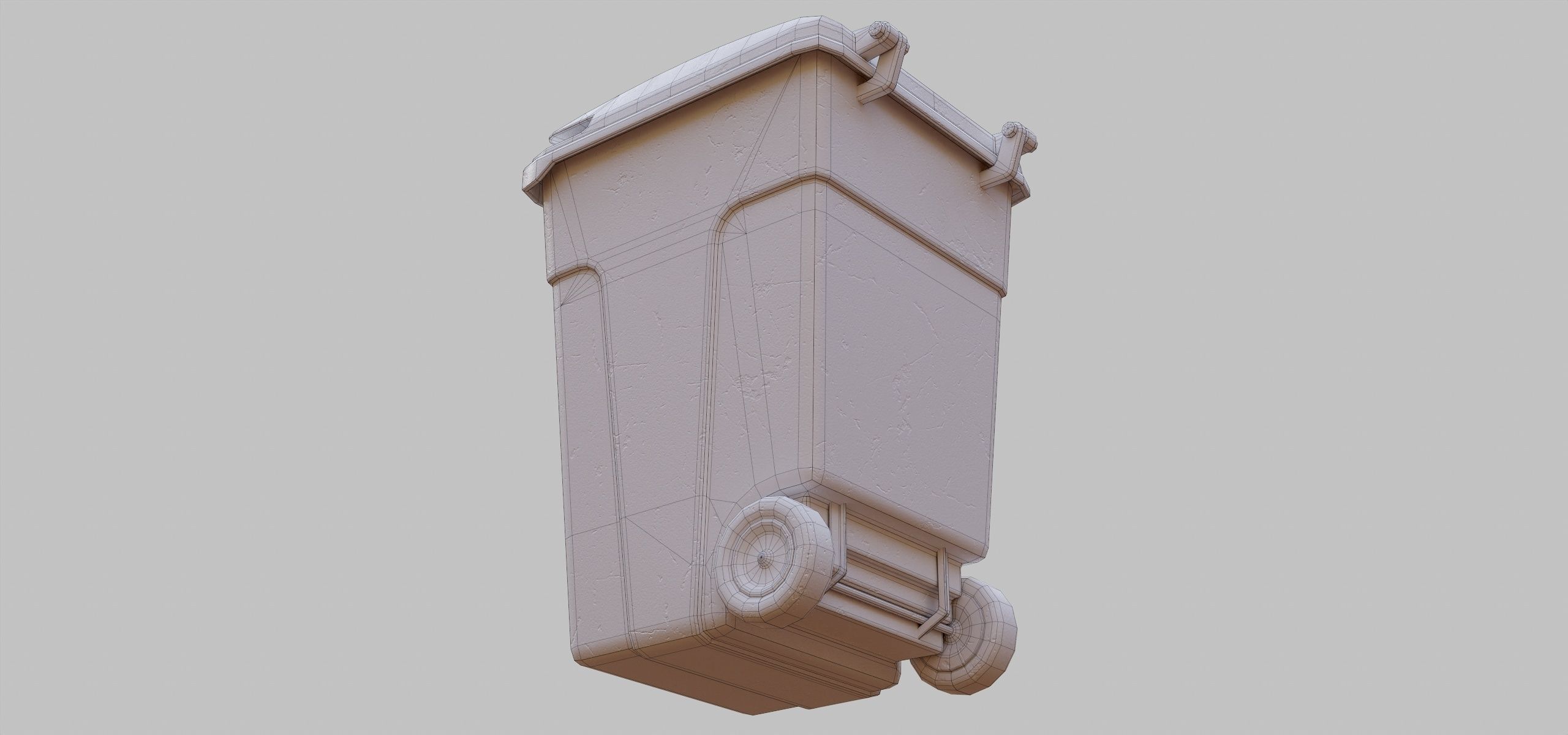 Green Parisian Trash Bin Low-poly 3D model_8