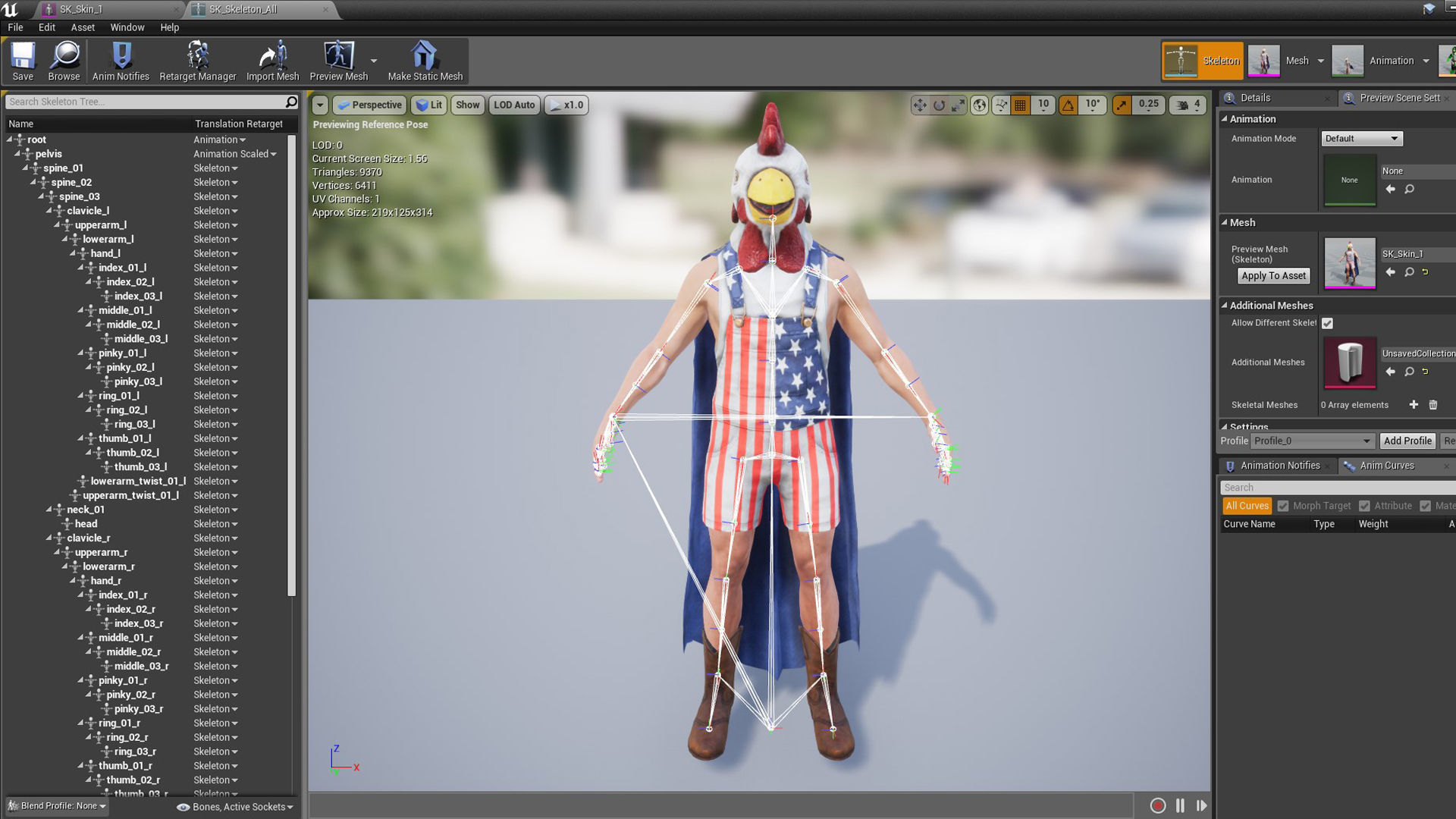 Superhero man chicken Low-poly 3D model_13