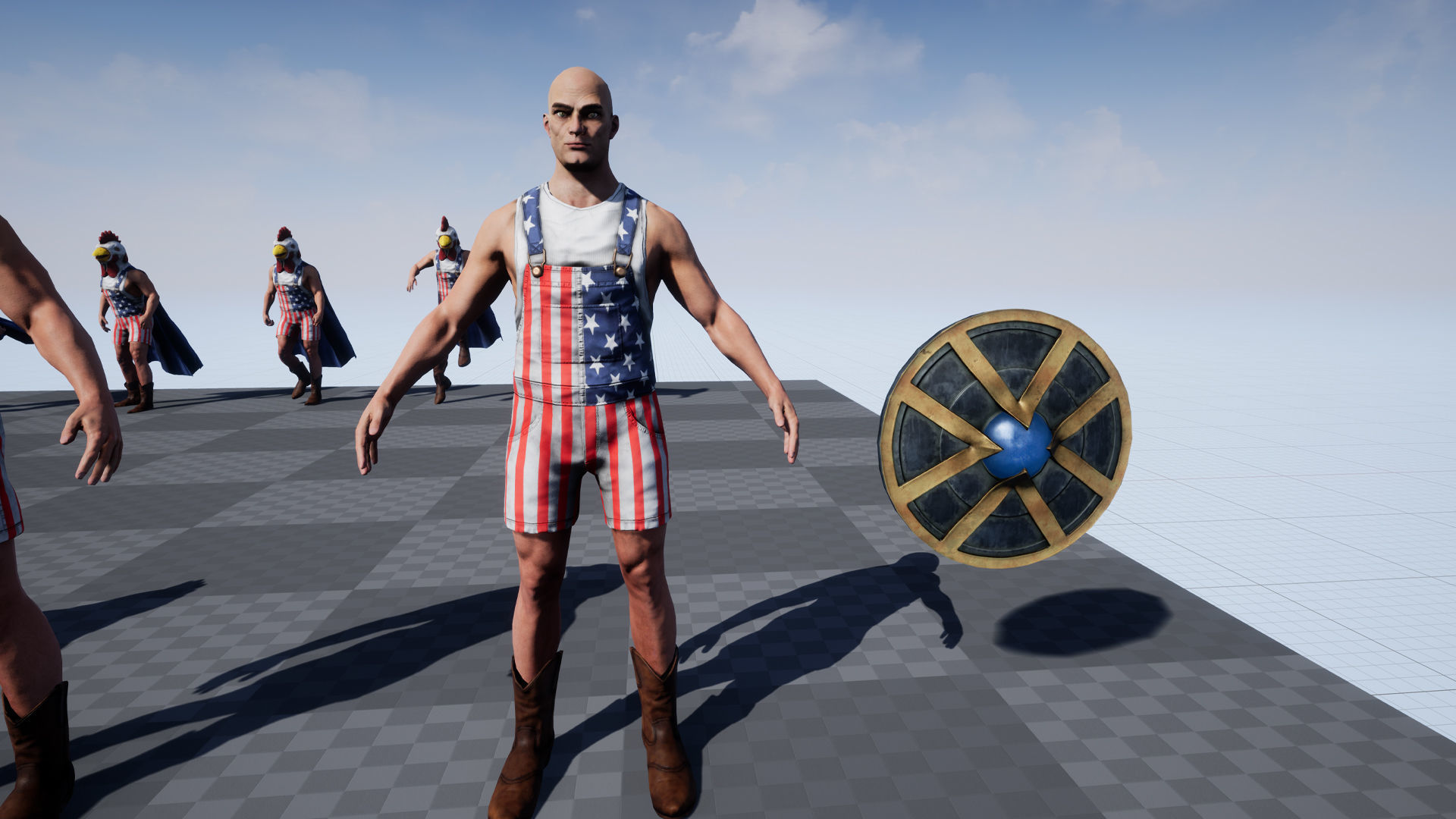 Superhero man chicken Low-poly 3D model_15