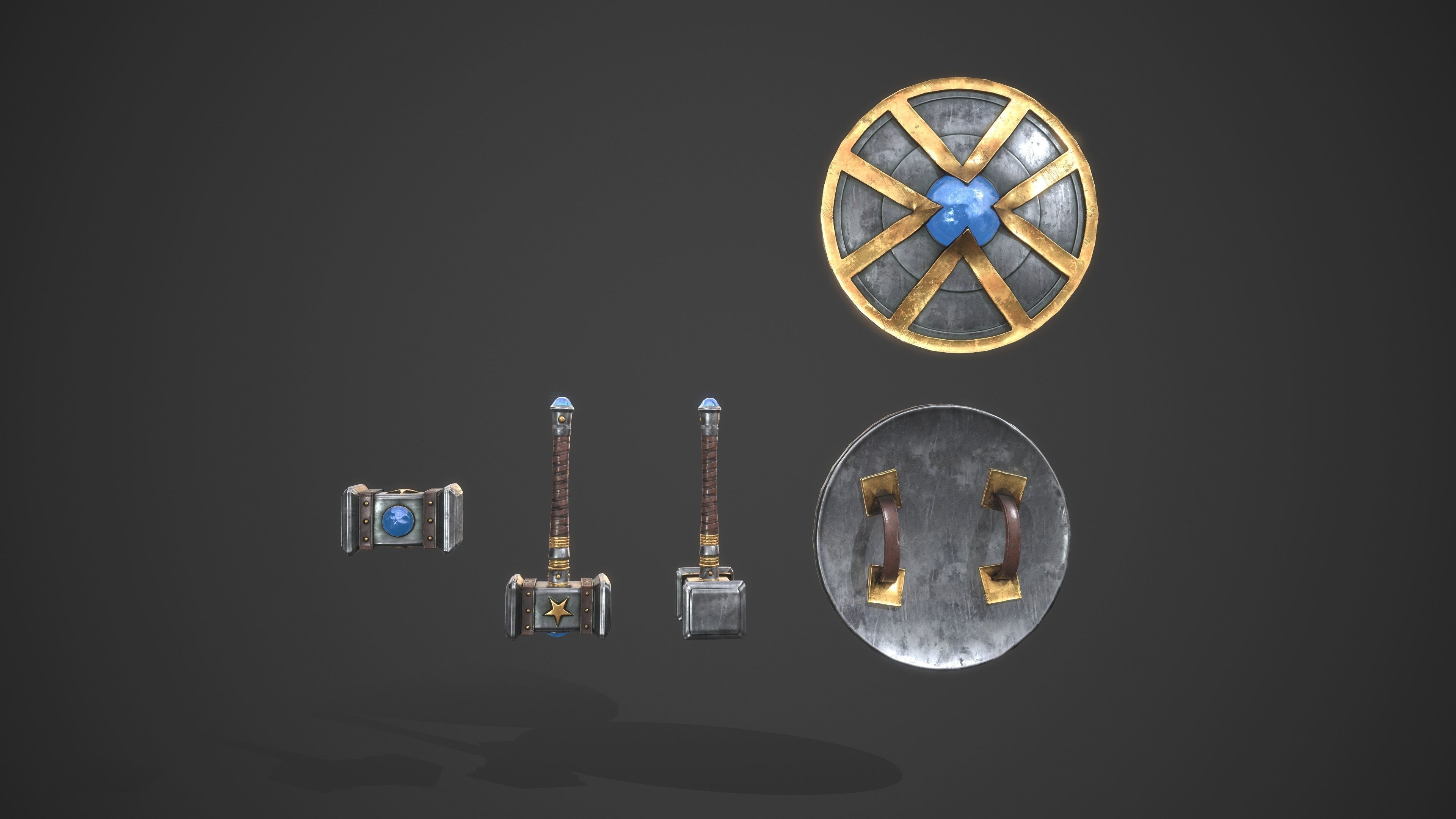 Superhero man chicken Low-poly 3D model_11