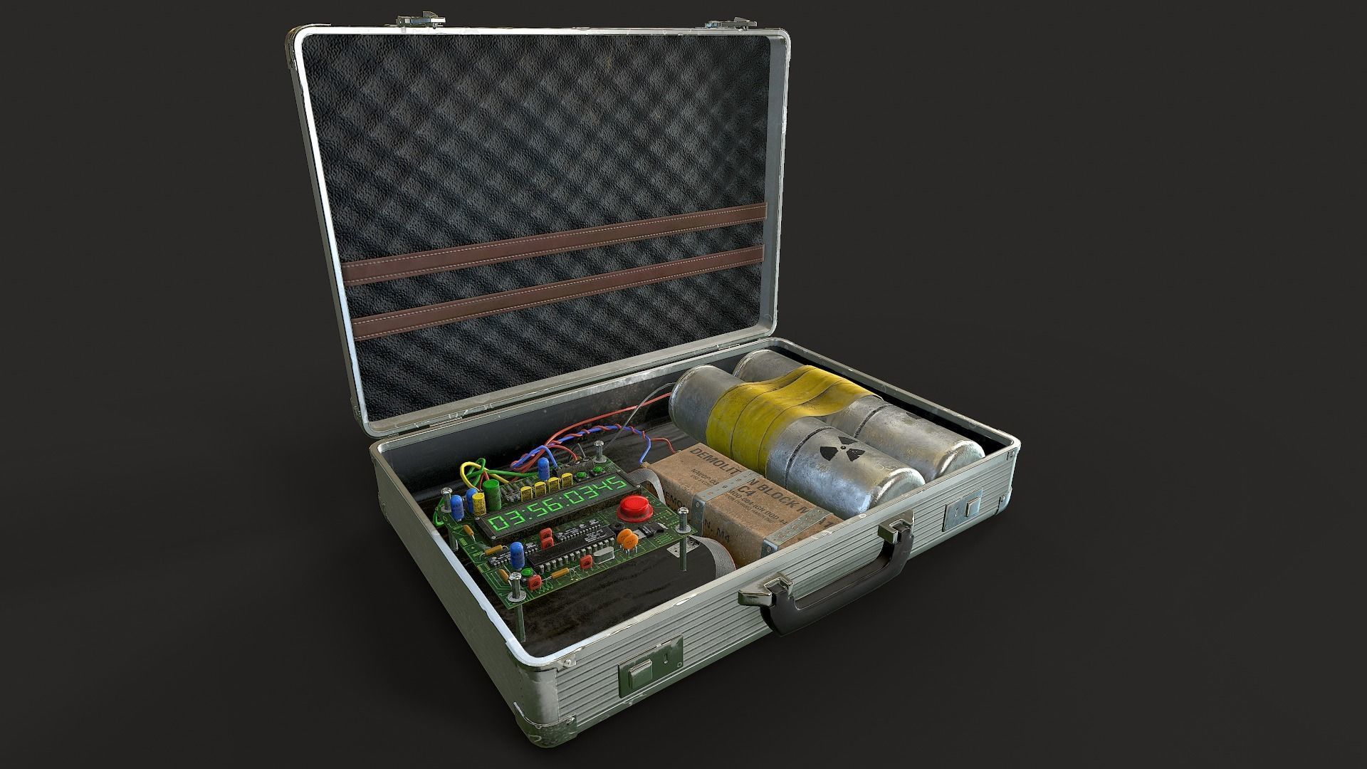 Bomb Suitcase Low-poly 3D model_3