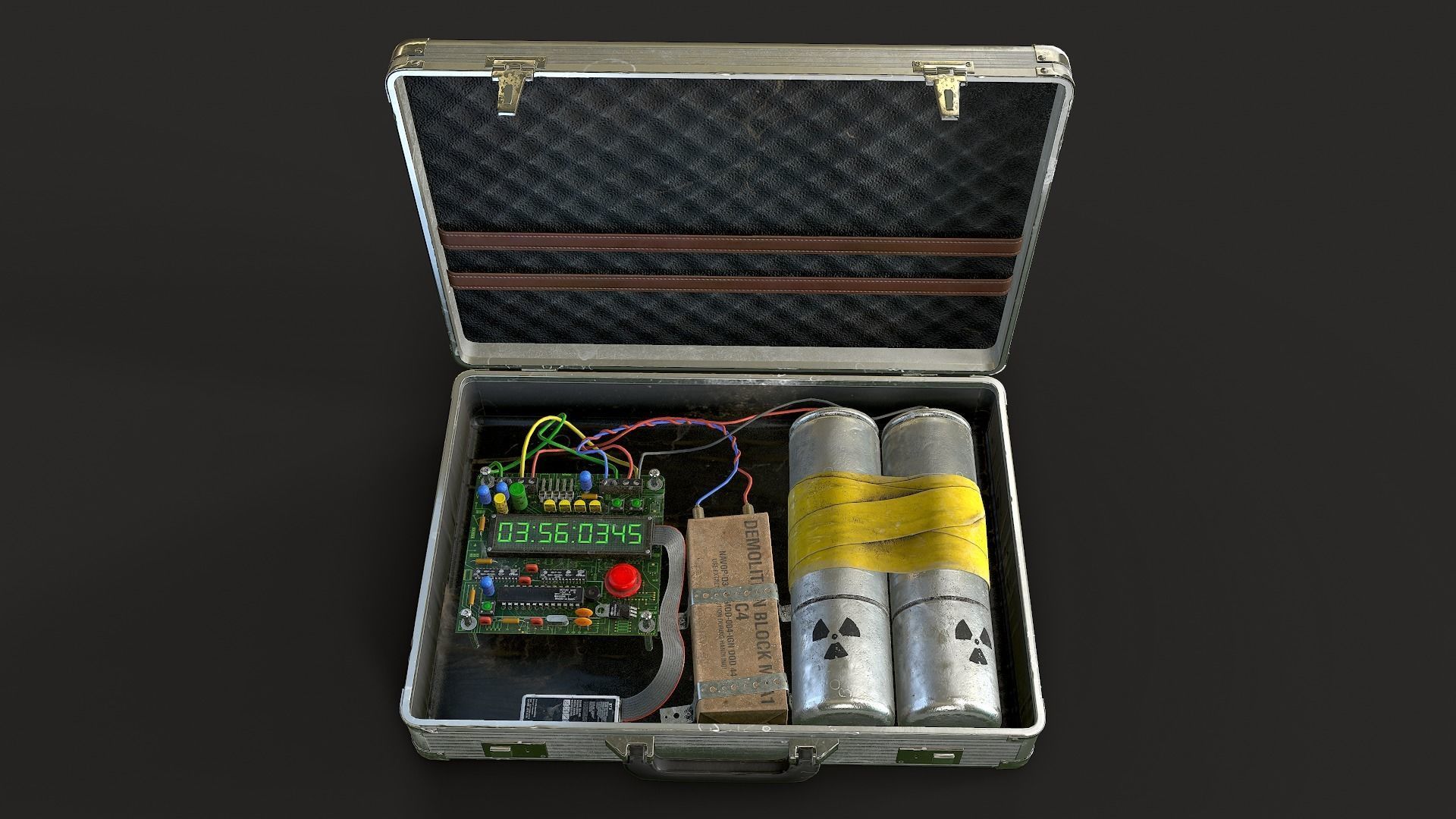 Bomb Suitcase Low-poly 3D model_2