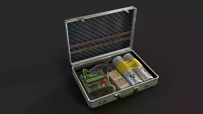 Bomb Suitcase Low-poly 3D model