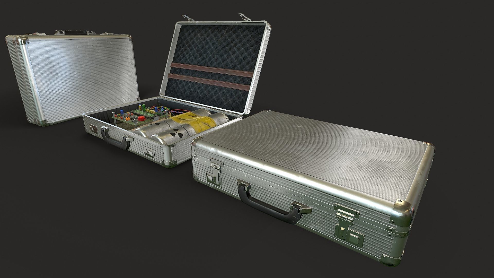 Bomb Suitcase Low-poly 3D model_9