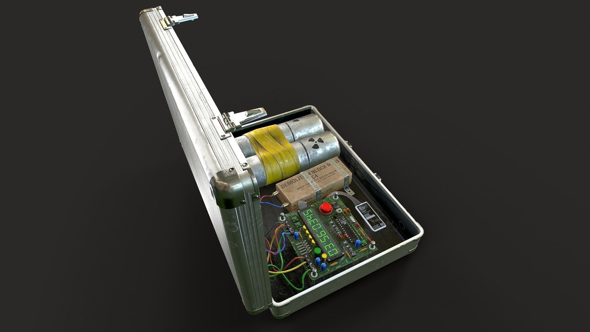 Bomb Suitcase Low-poly 3D model_4