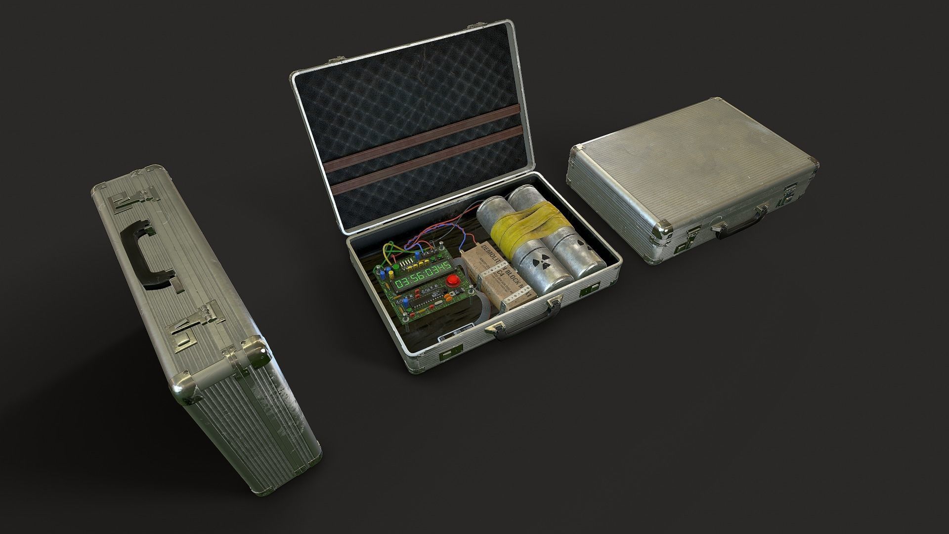 Bomb Suitcase Low-poly 3D model_7