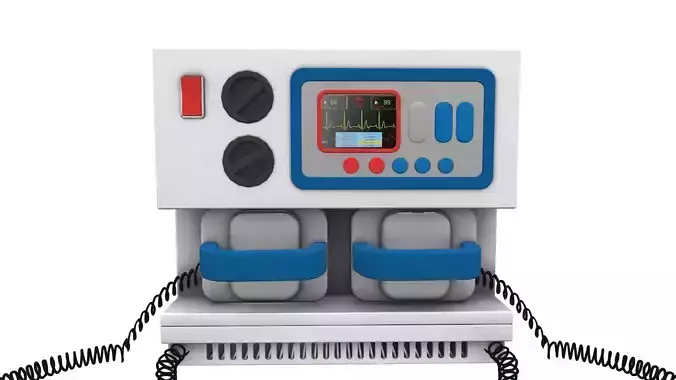 Defibrillator box with cord