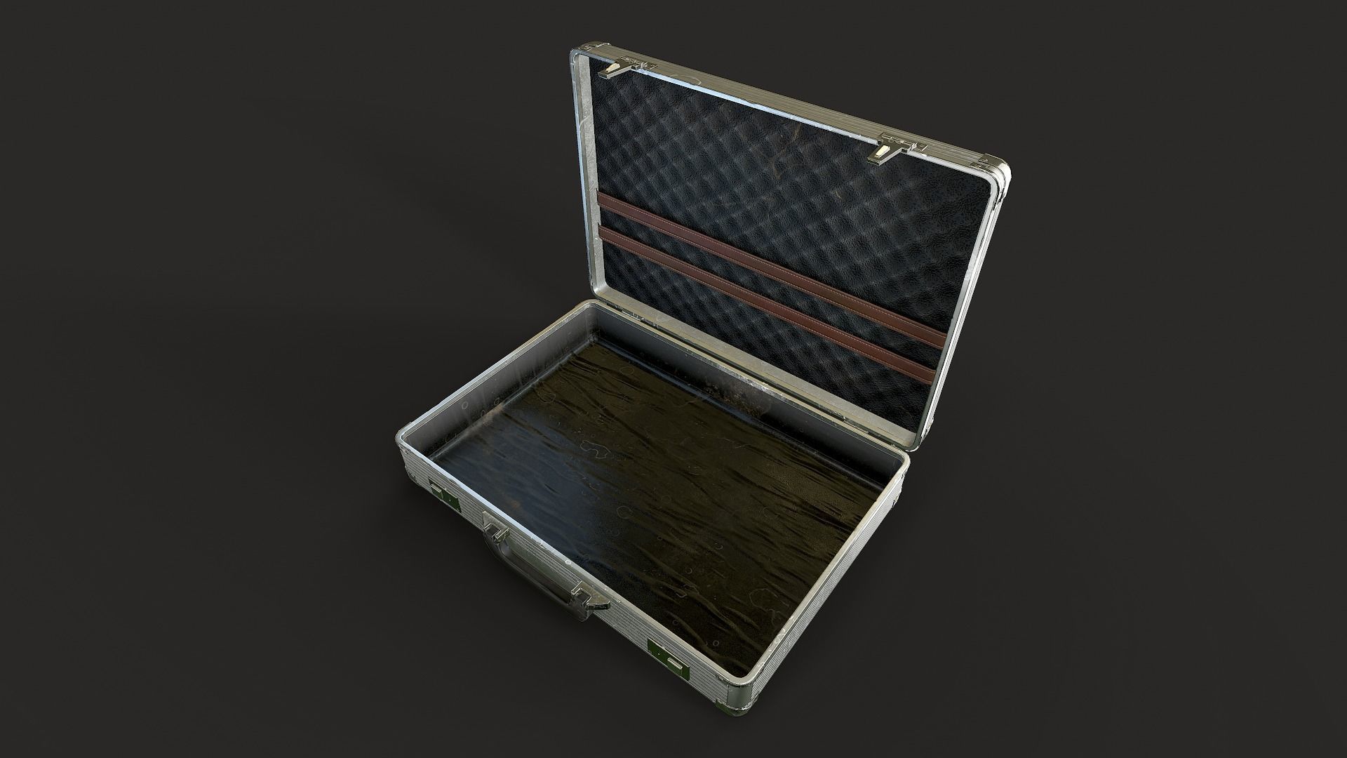 Metal Suitcase Low-poly 3D model_1