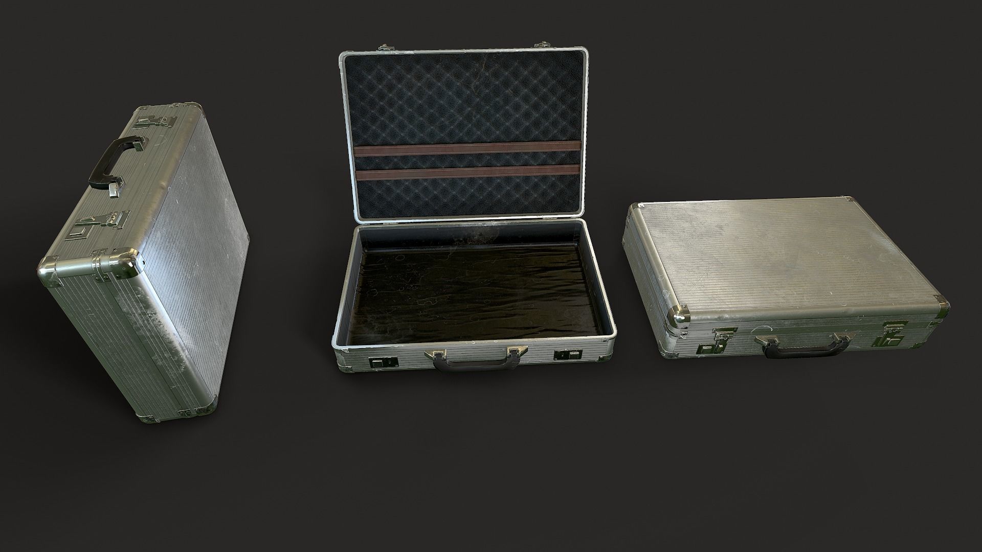 Metal Suitcase Low-poly 3D model_7