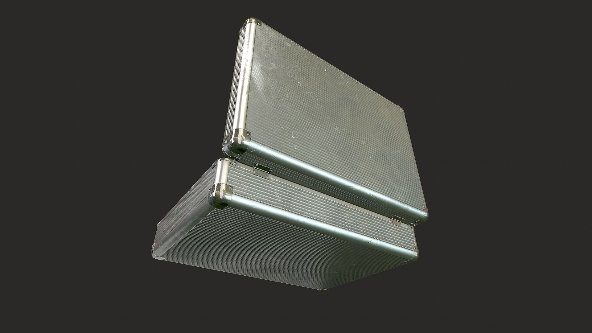 Metal Suitcase Low-poly 3D model_3