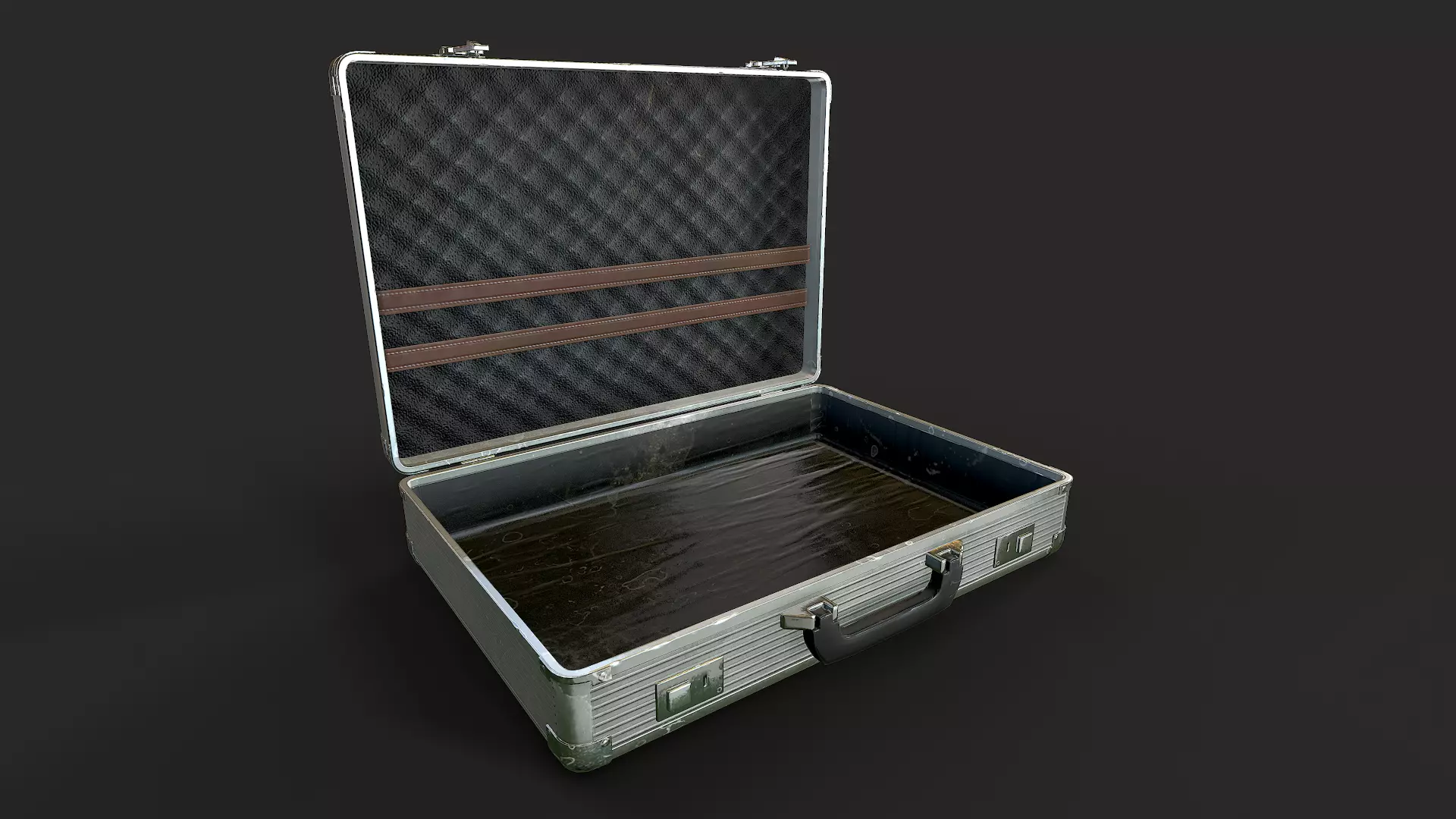Metal Suitcase Low-poly 3D model_0