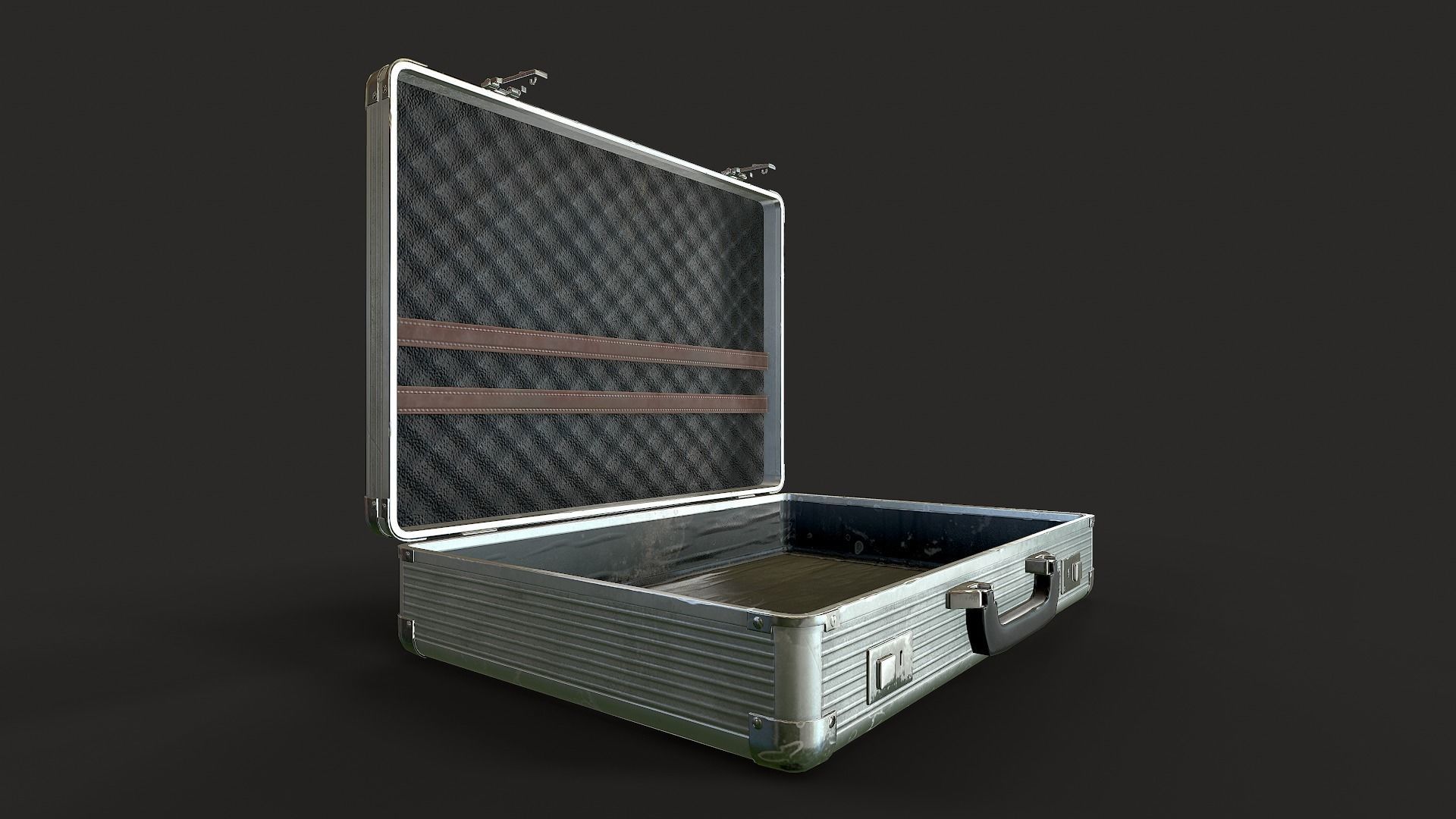 Metal Suitcase Low-poly 3D model_2