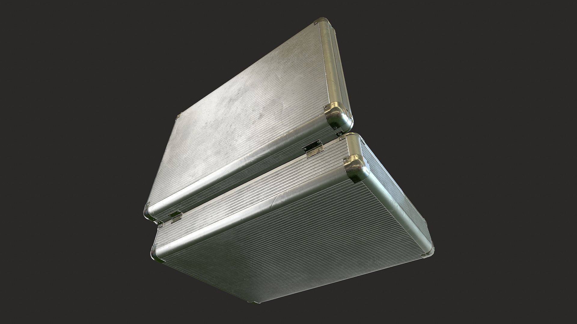 Metal Suitcase Low-poly 3D model_5