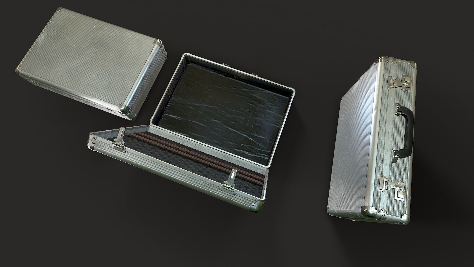 Metal Suitcase Low-poly 3D model_9