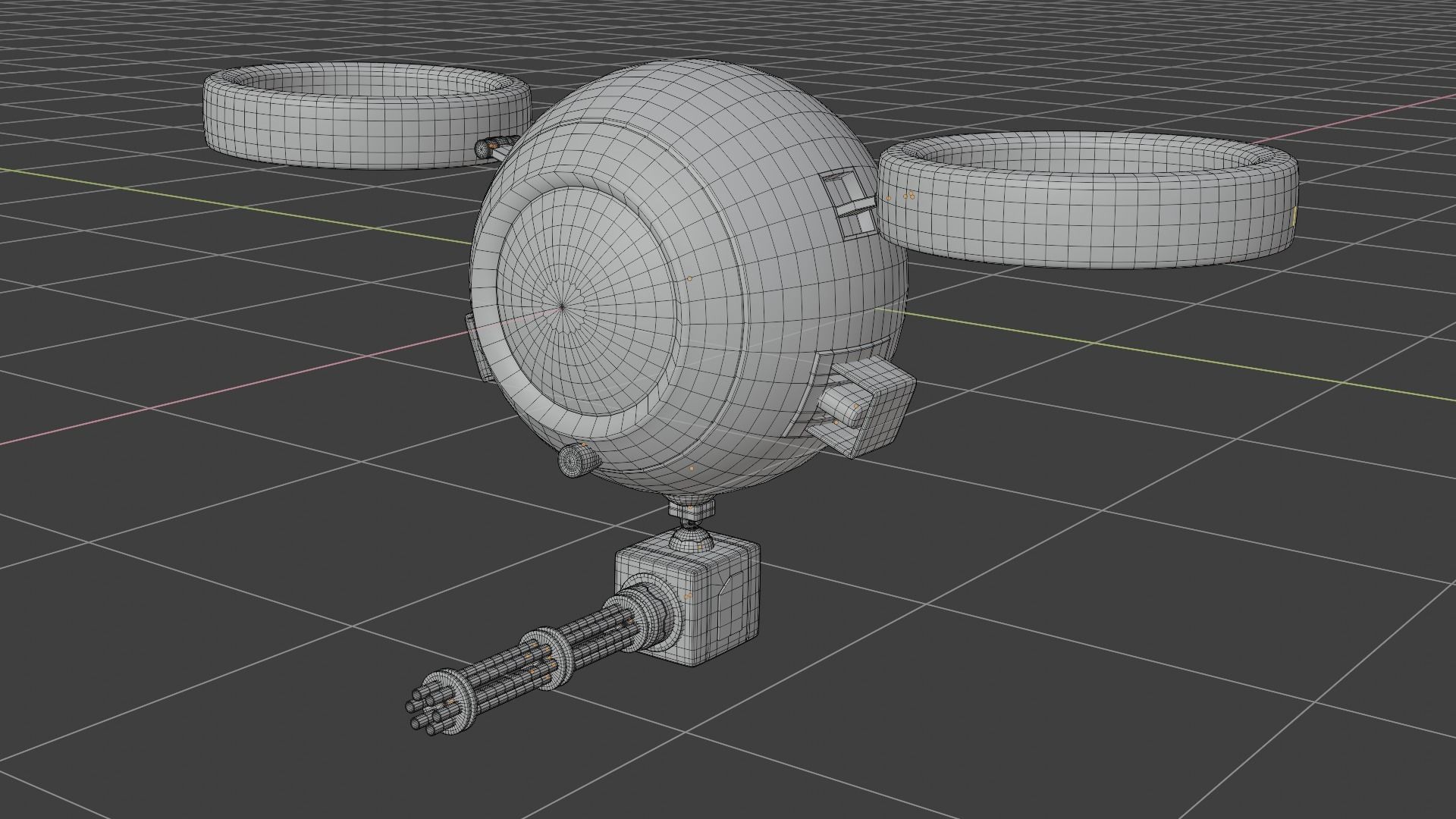 Sci fi  drone  Low-poly 3D model_2