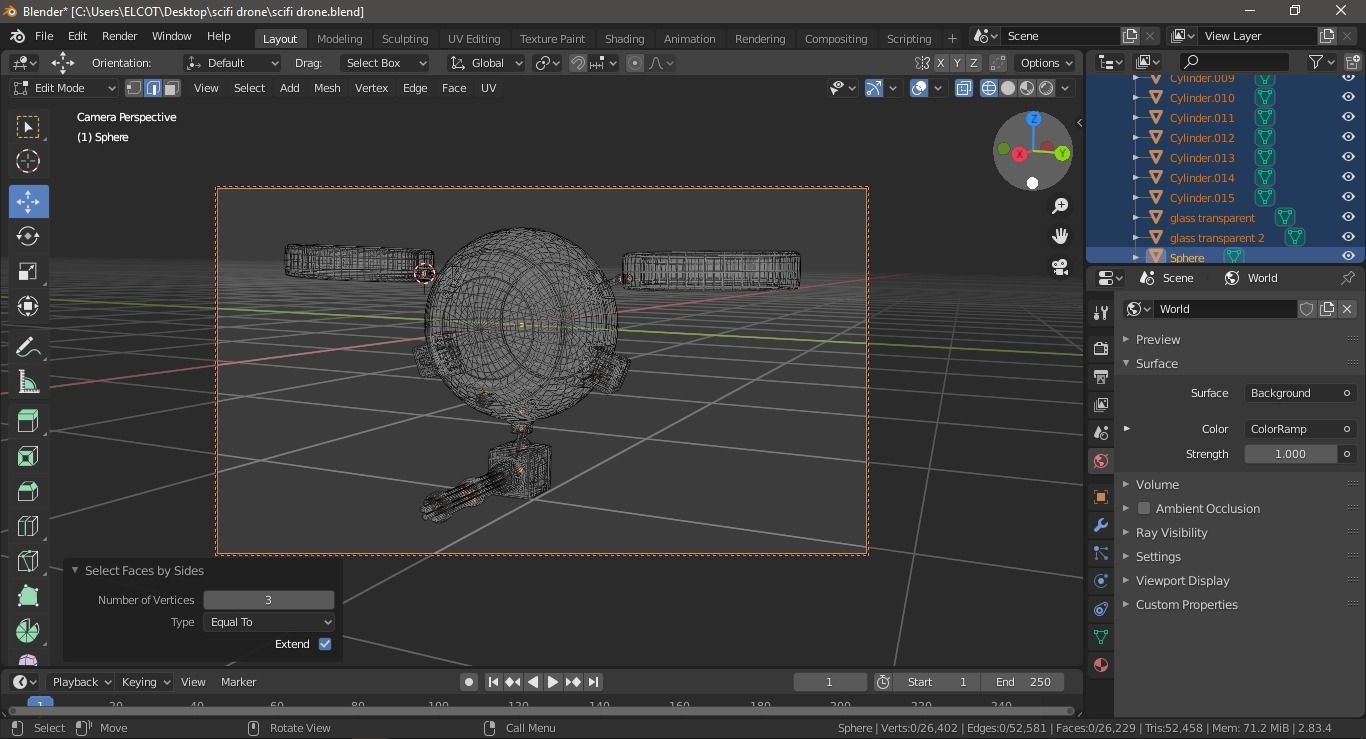Sci fi  drone  Low-poly 3D model_9