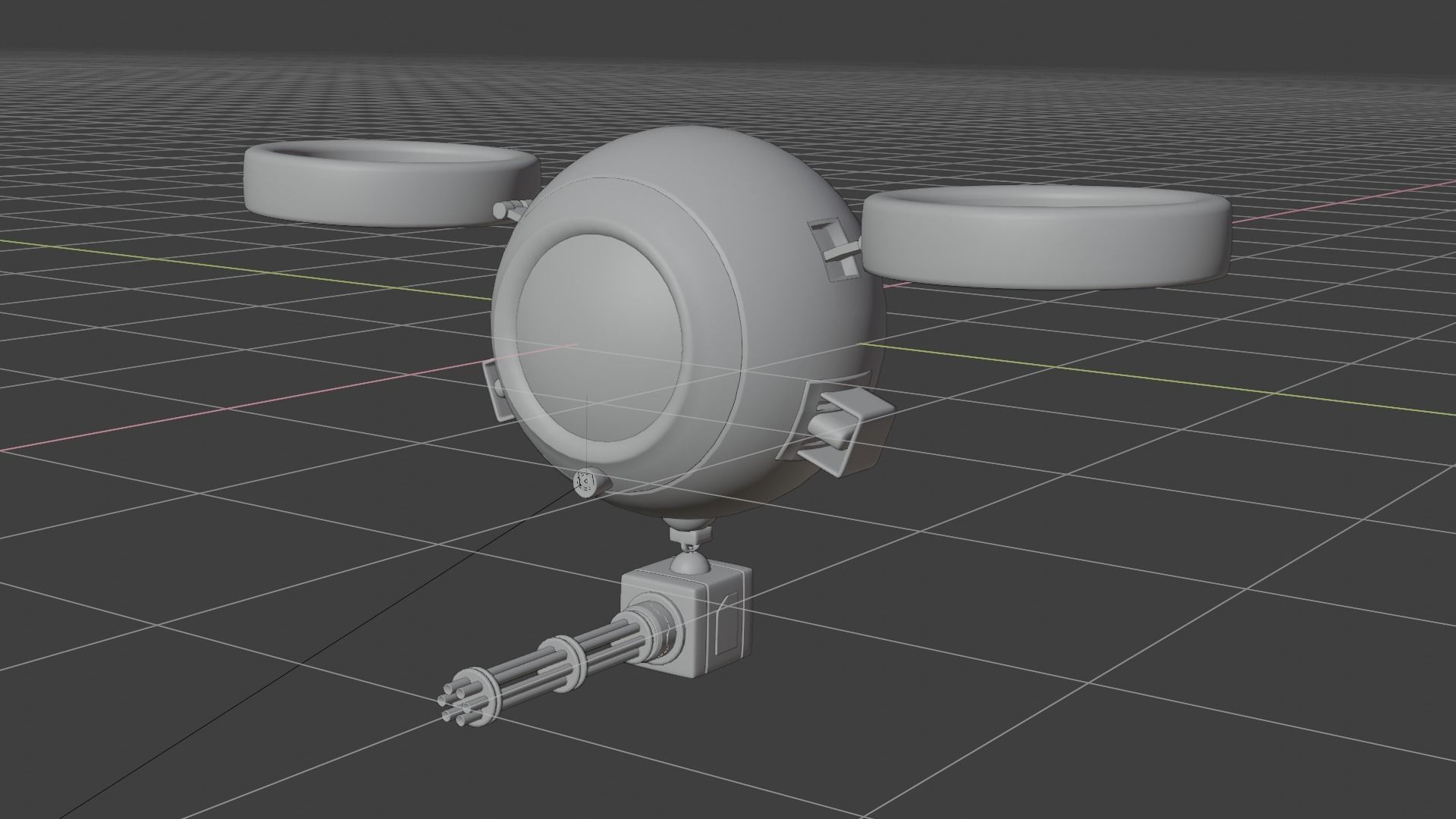 Sci fi  drone  Low-poly 3D model_7