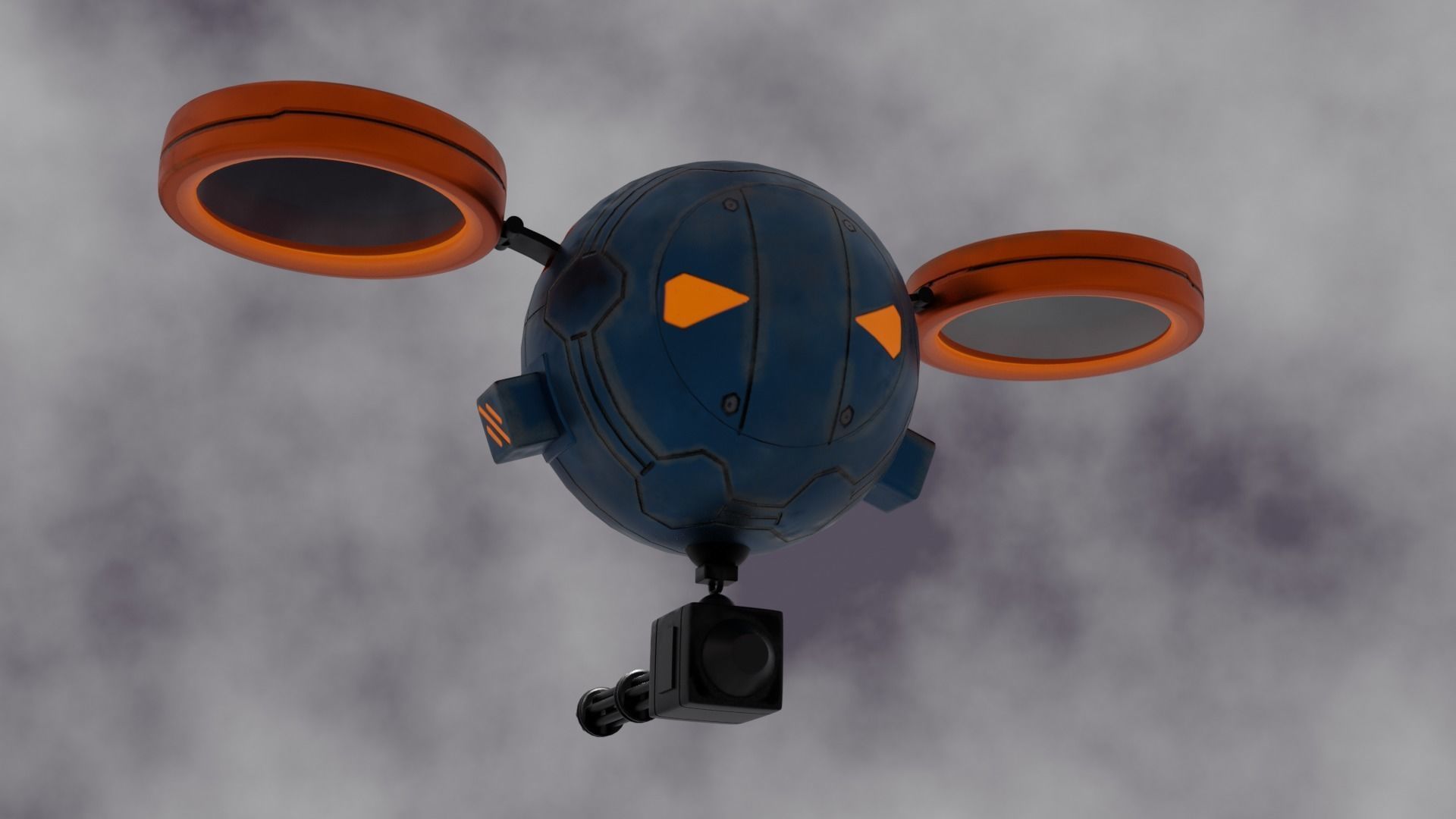 Sci fi  drone  Low-poly 3D model_4