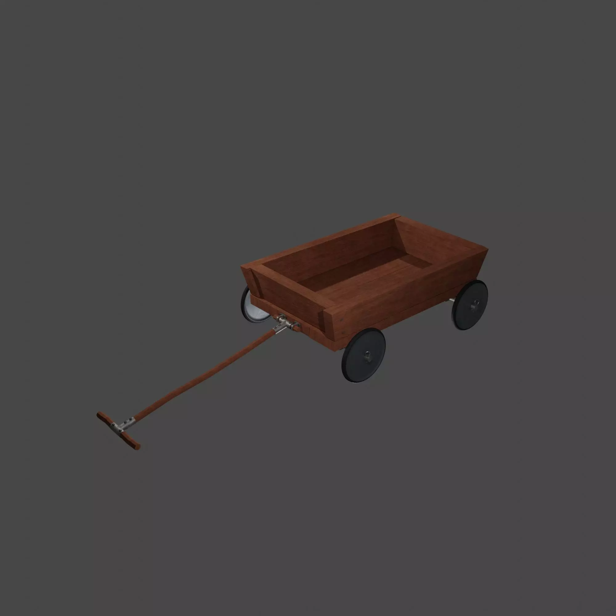Little Wooden Wagon with Pins and Screws 3D model_0