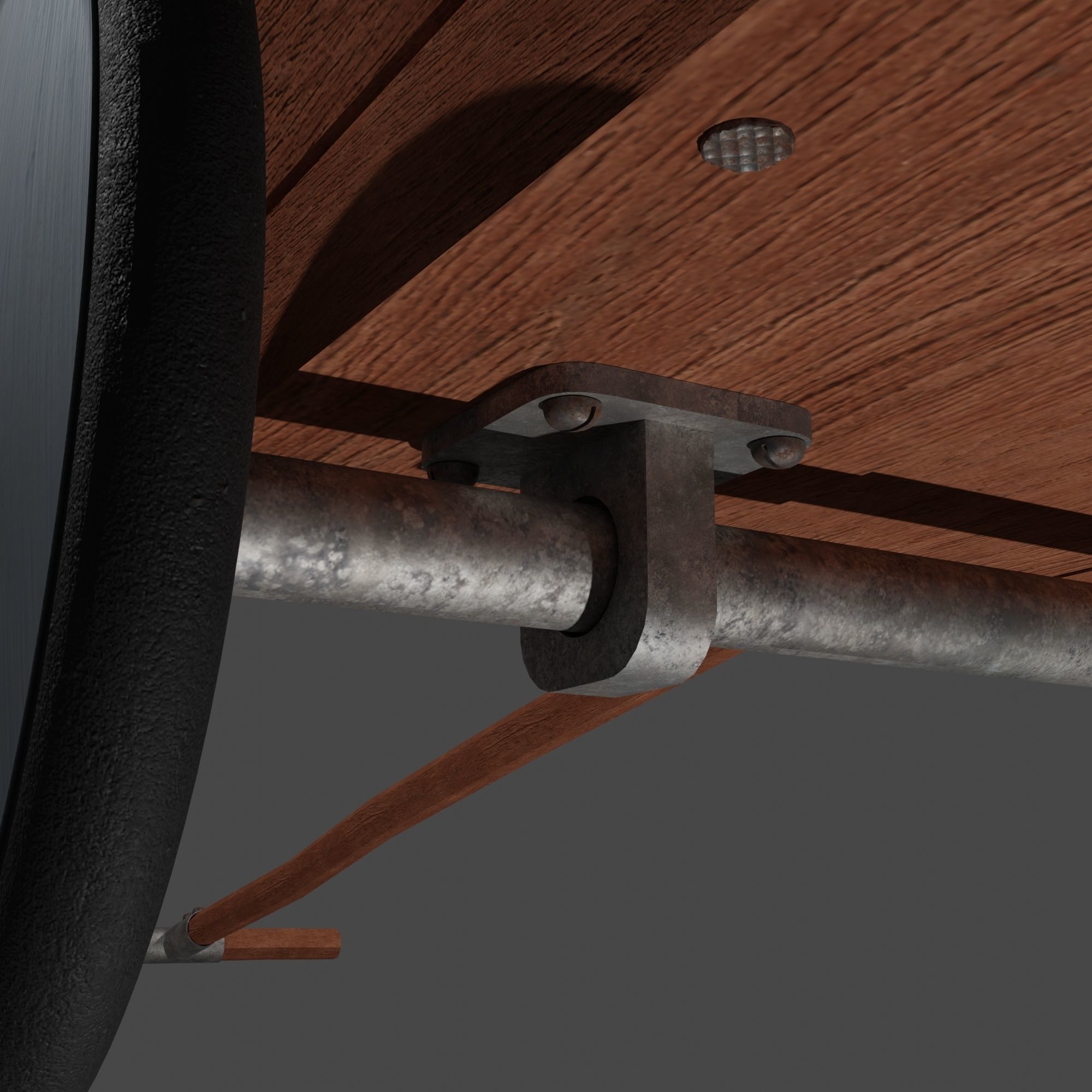 Little Wooden Wagon with Pins and Screws 3D model_34