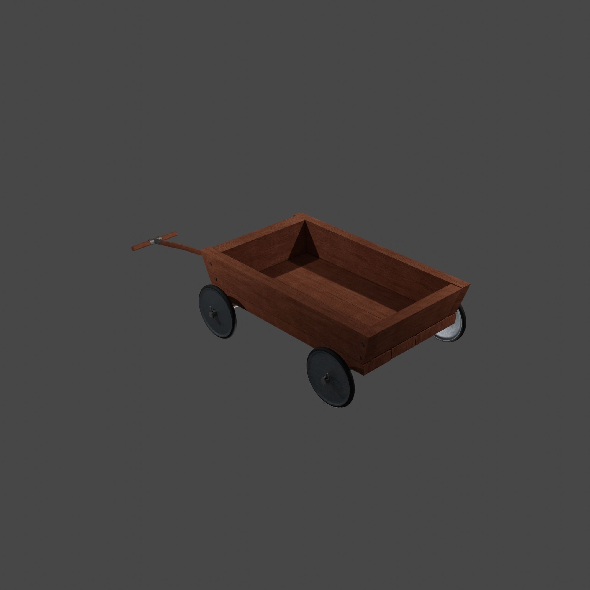 Little Wooden Wagon with Pins and Screws 3D model_4