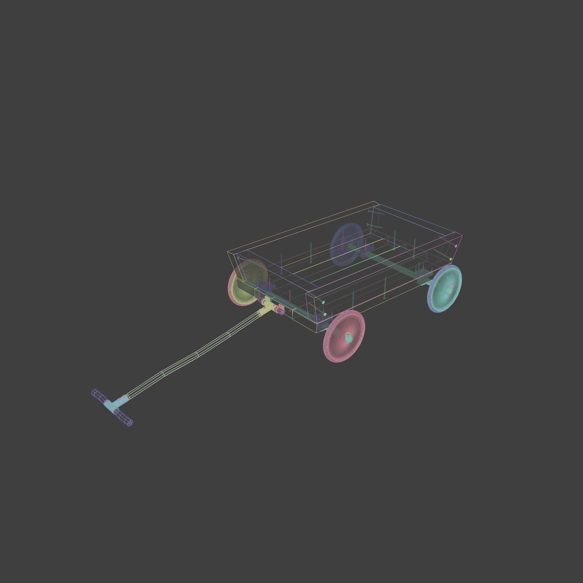 Little Wooden Wagon with Pins and Screws 3D model_1