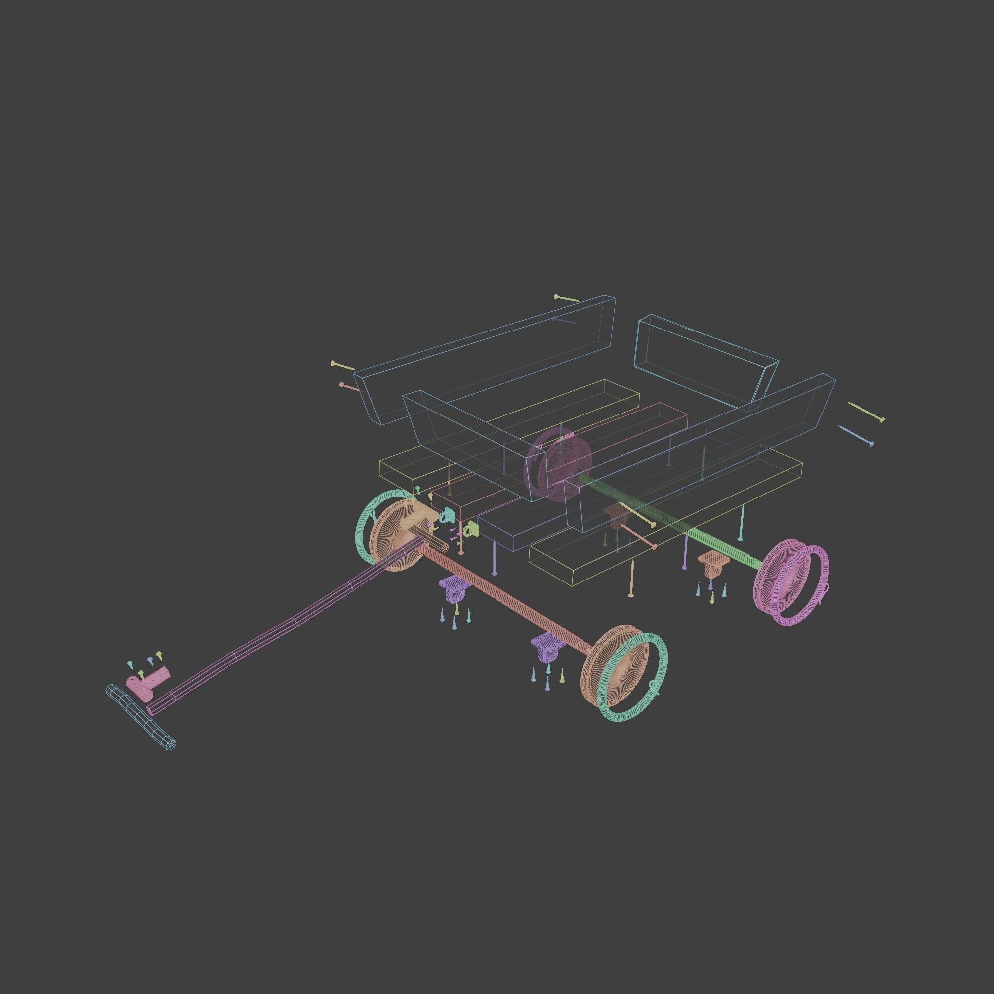 Little Wooden Wagon with Pins and Screws 3D model_3