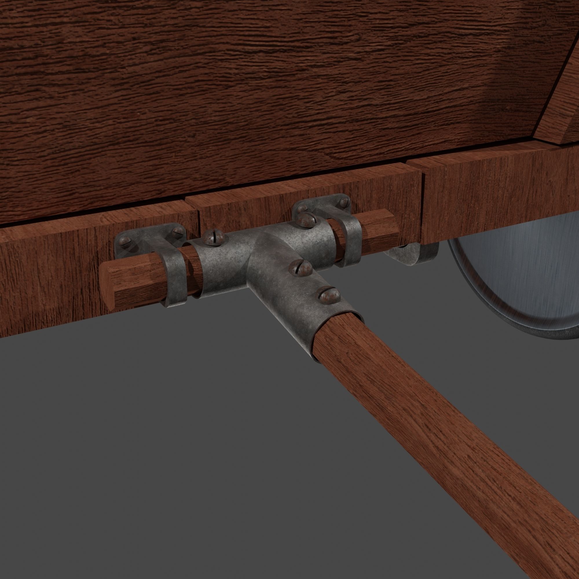 Little Wooden Wagon with Pins and Screws 3D model_28