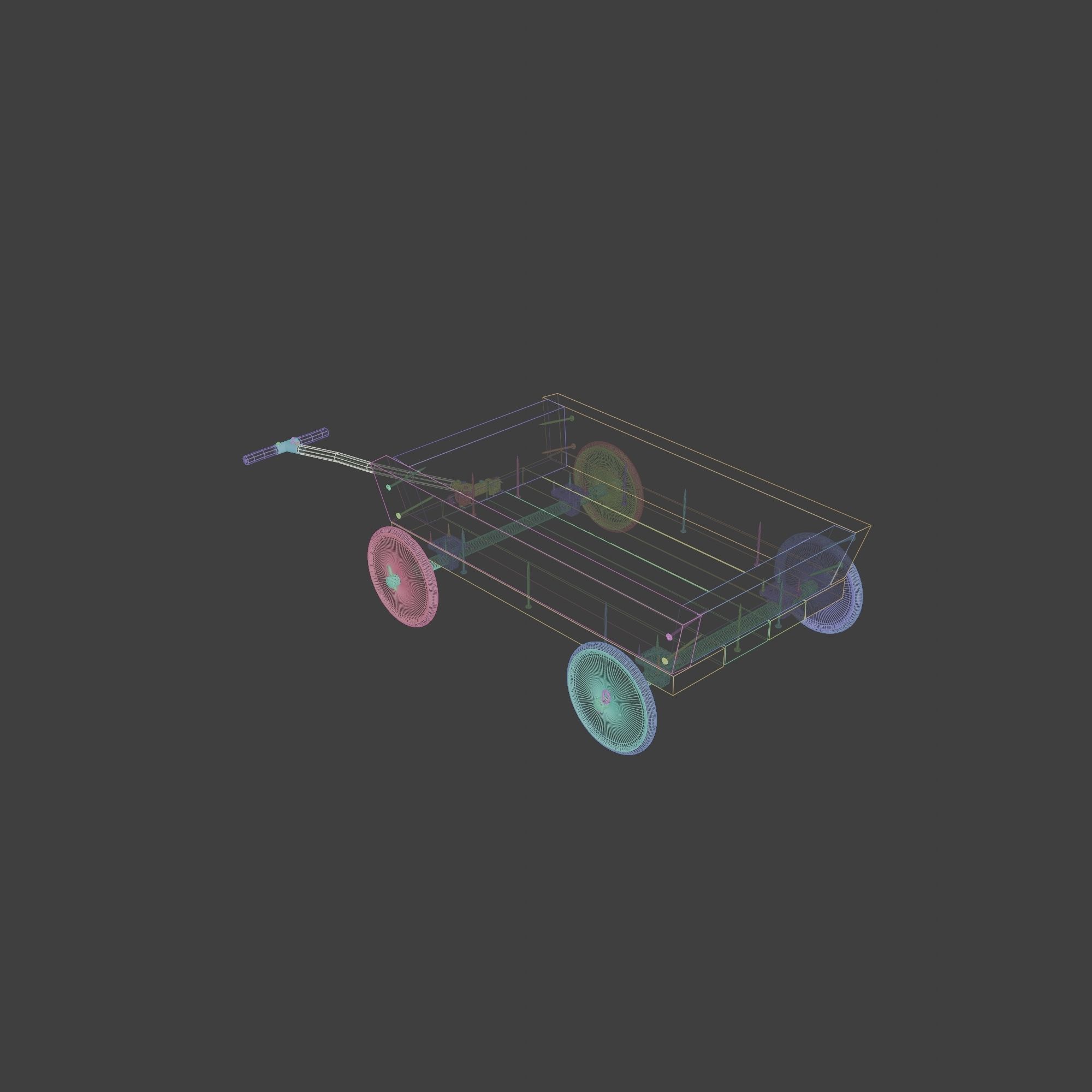 Little Wooden Wagon with Pins and Screws 3D model_5