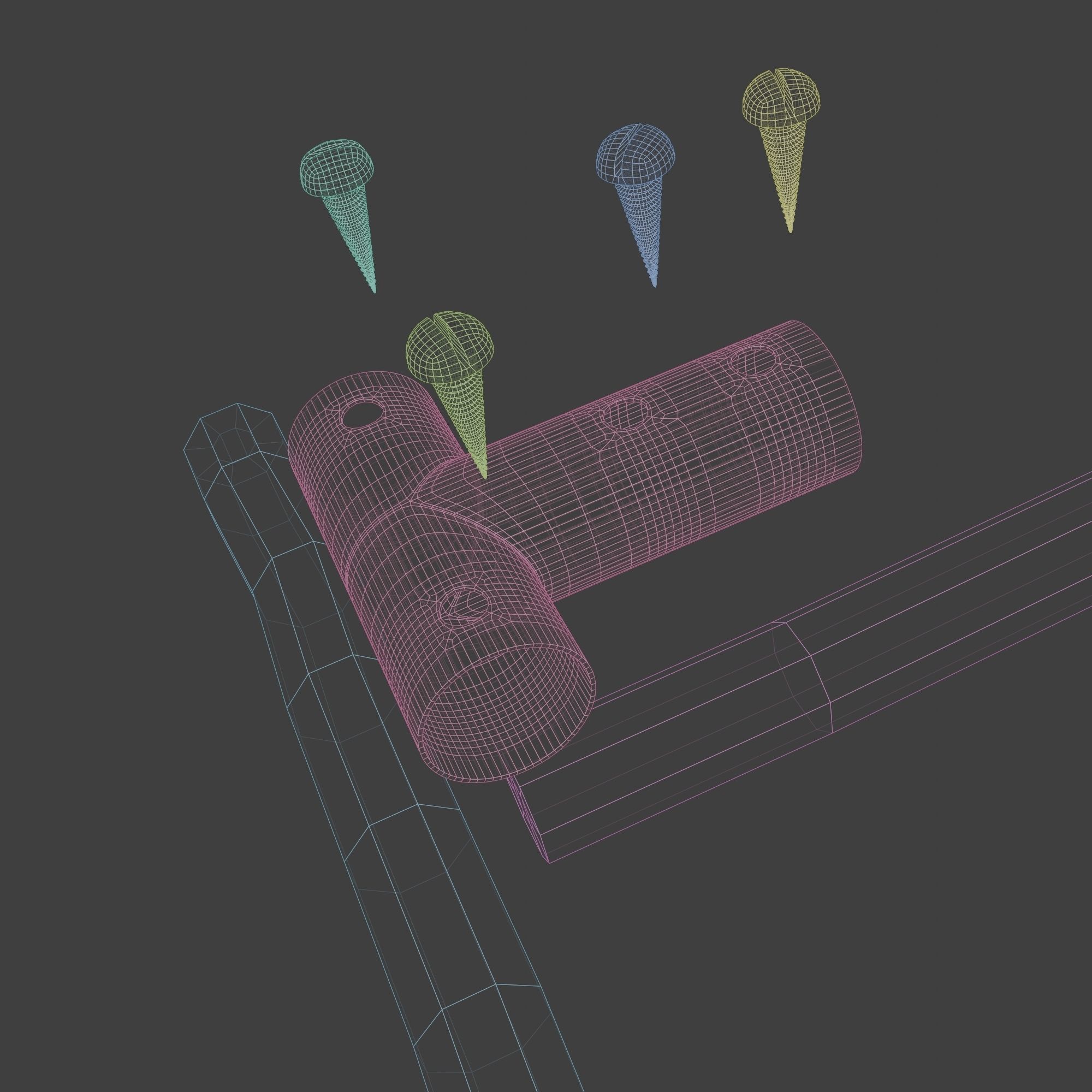 Little Wooden Wagon with Pins and Screws 3D model_23