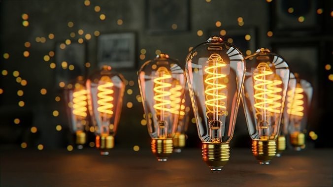 Electric Spiral Bulb Low-poly 3D model