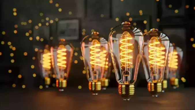 Electric Spiral Bulb Low-poly 3D model
