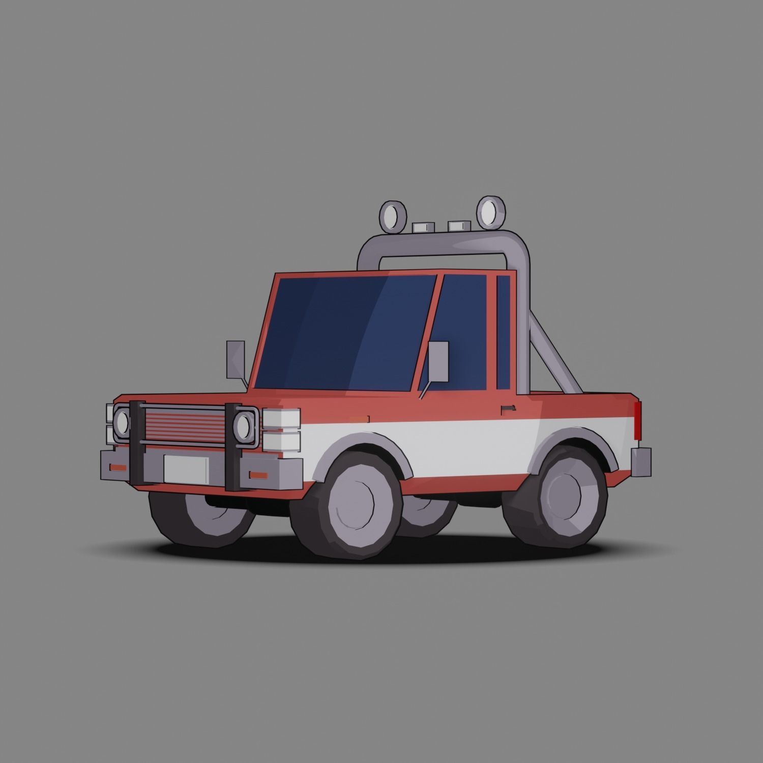 Car Low Poly Vehicle Low-poly 3D model_5