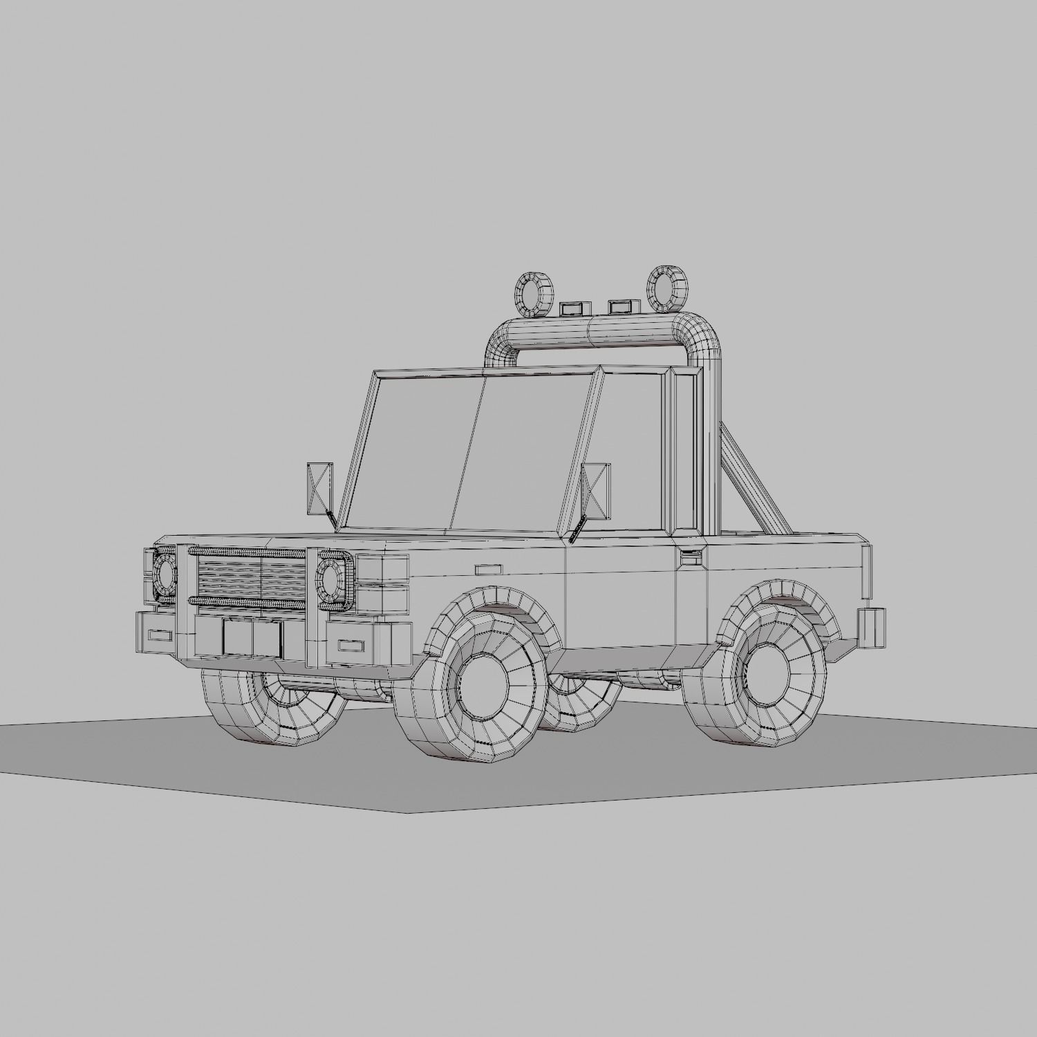 Car Low Poly Vehicle Low-poly 3D model_6