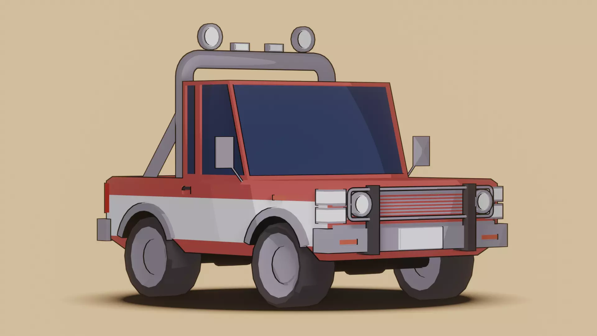 Car Low Poly Vehicle Low-poly 3D model_0