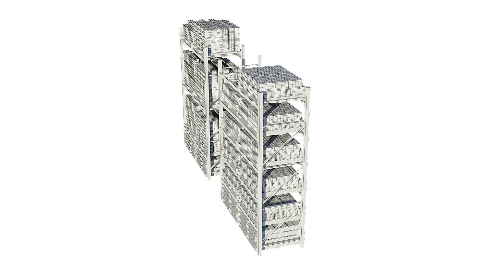 Warehouse Racking 3D model_12