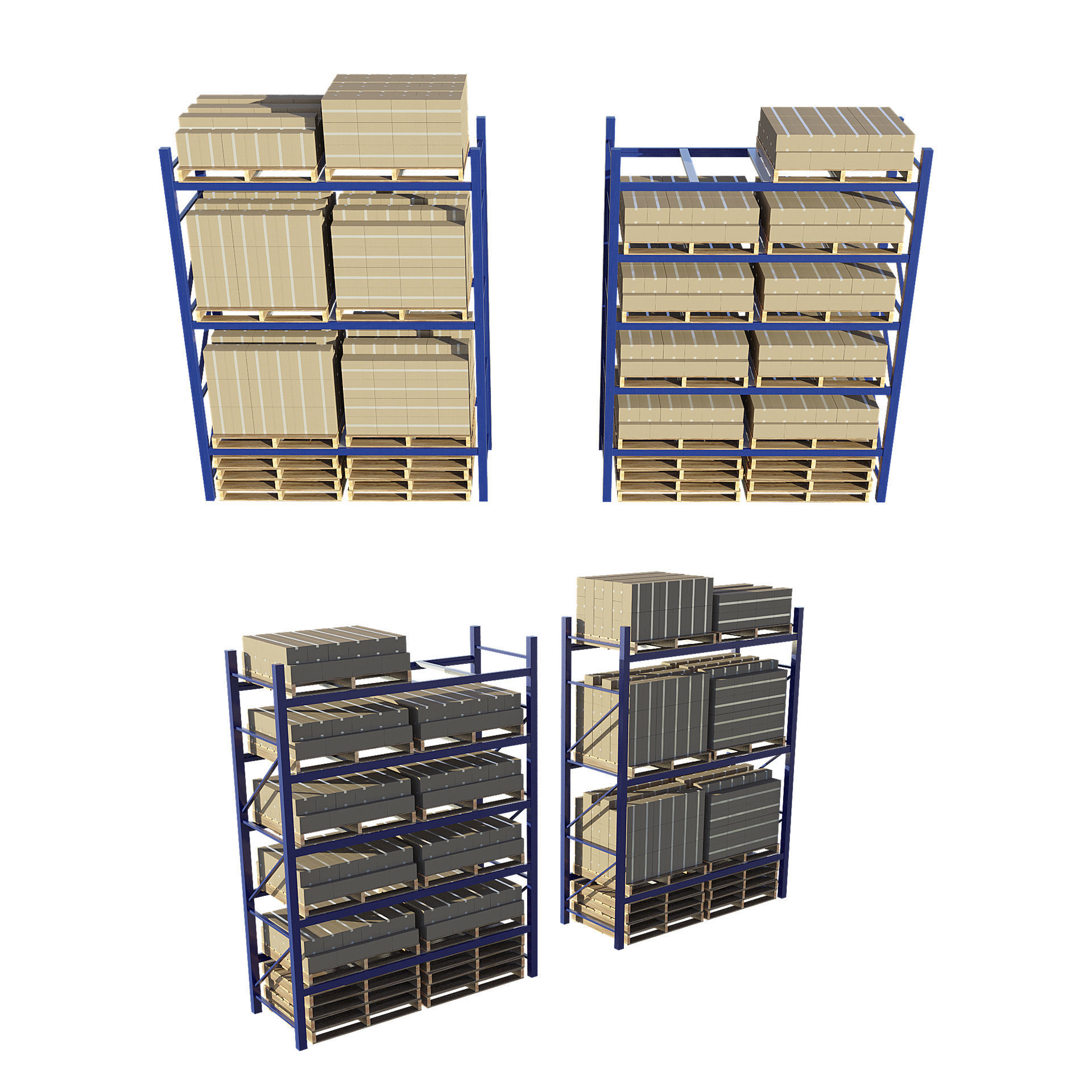 Warehouse Racking 3D model_0