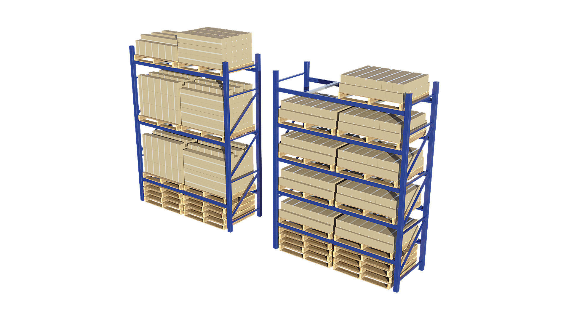 Warehouse Racking 3D model_2