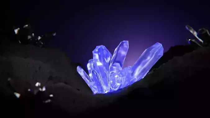 Purple Crystal Gemstone Low-poly 3D model