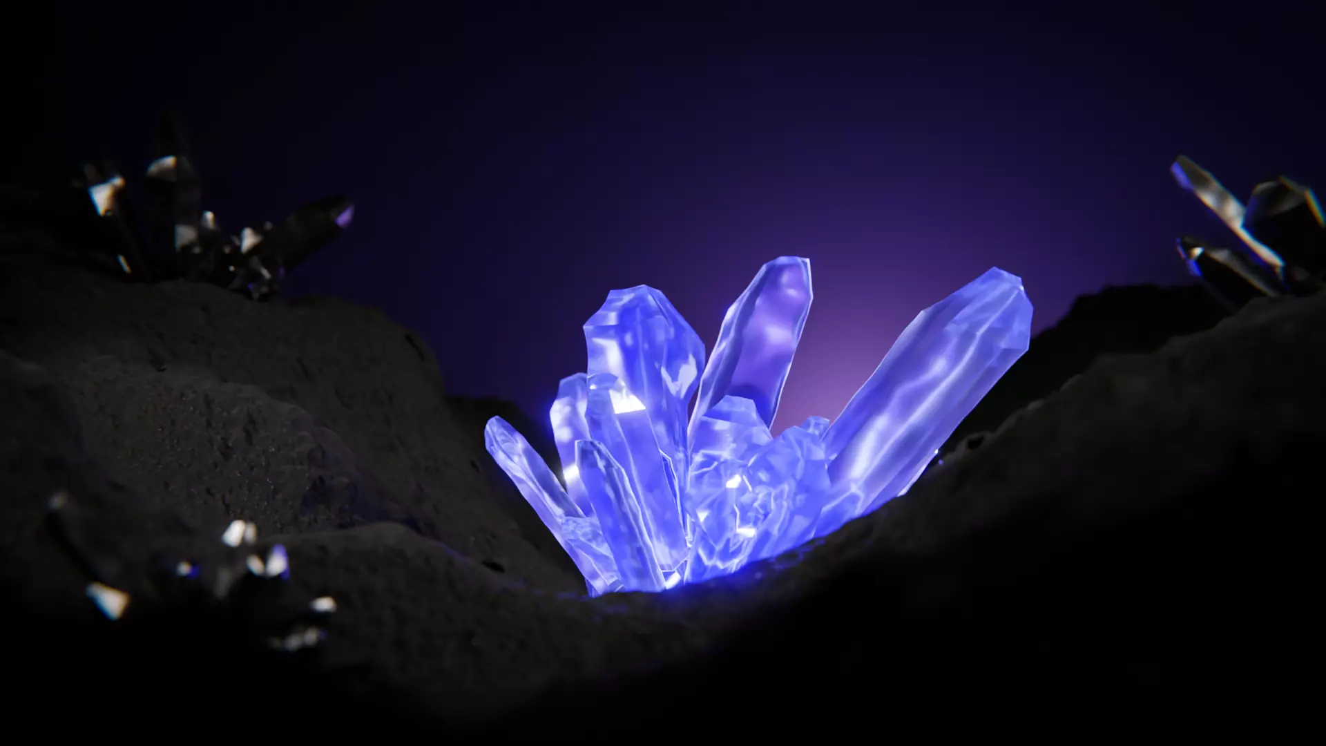 Purple Crystal Gemstone Low-poly 3D model_0