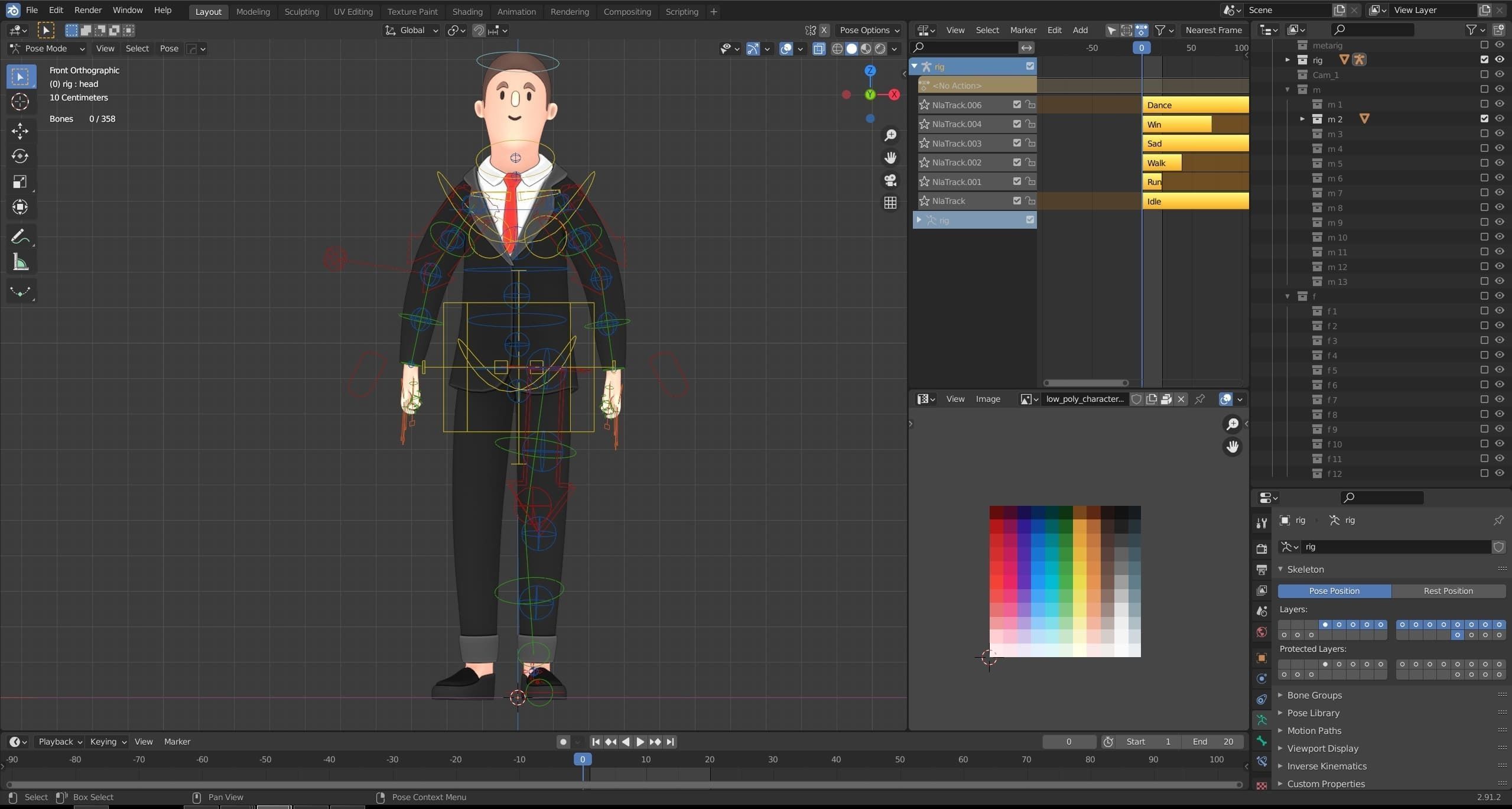 Casual Characters 2  Low-poly 3D model_18