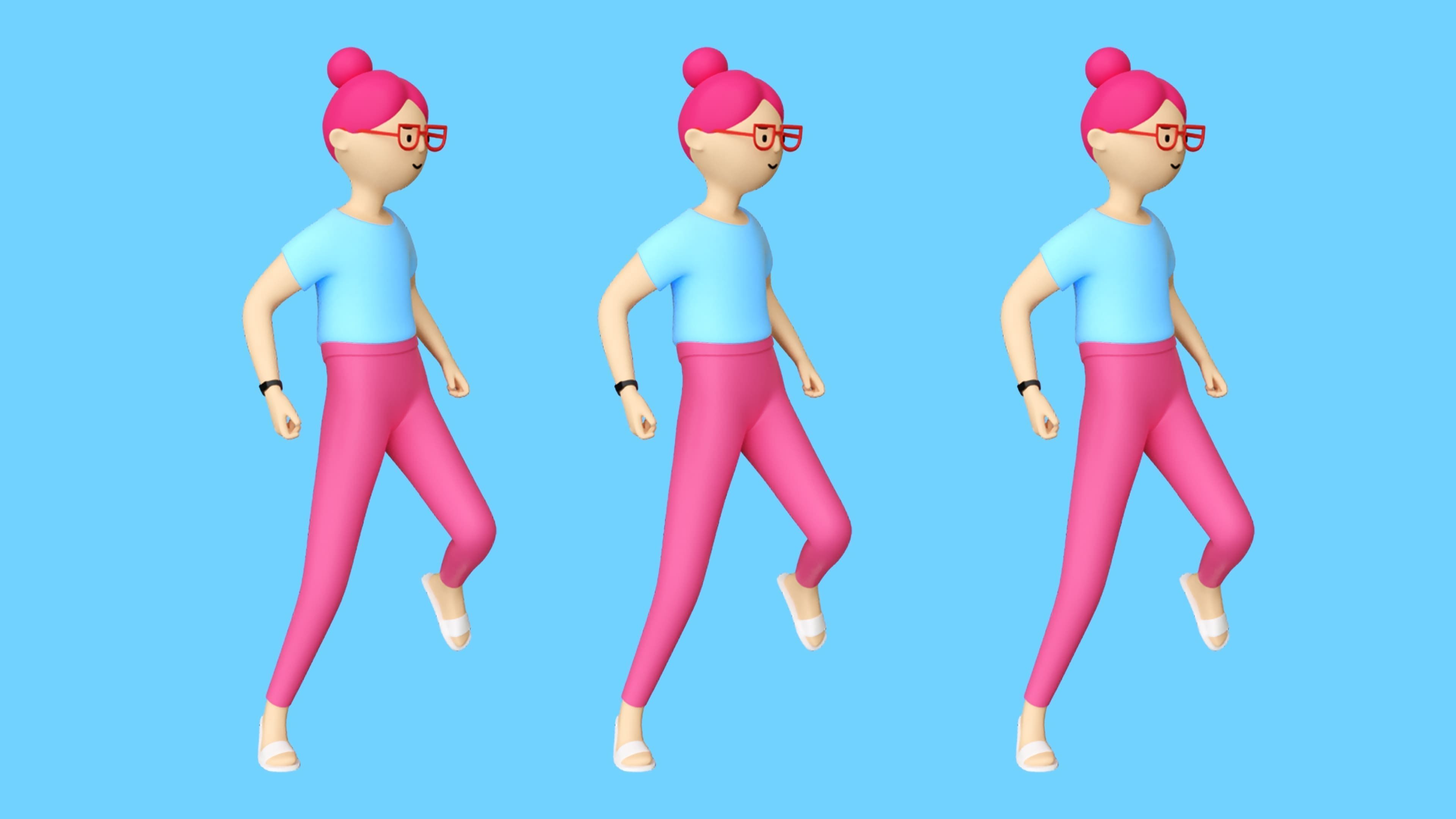 Casual Characters 2  Low-poly 3D model_13