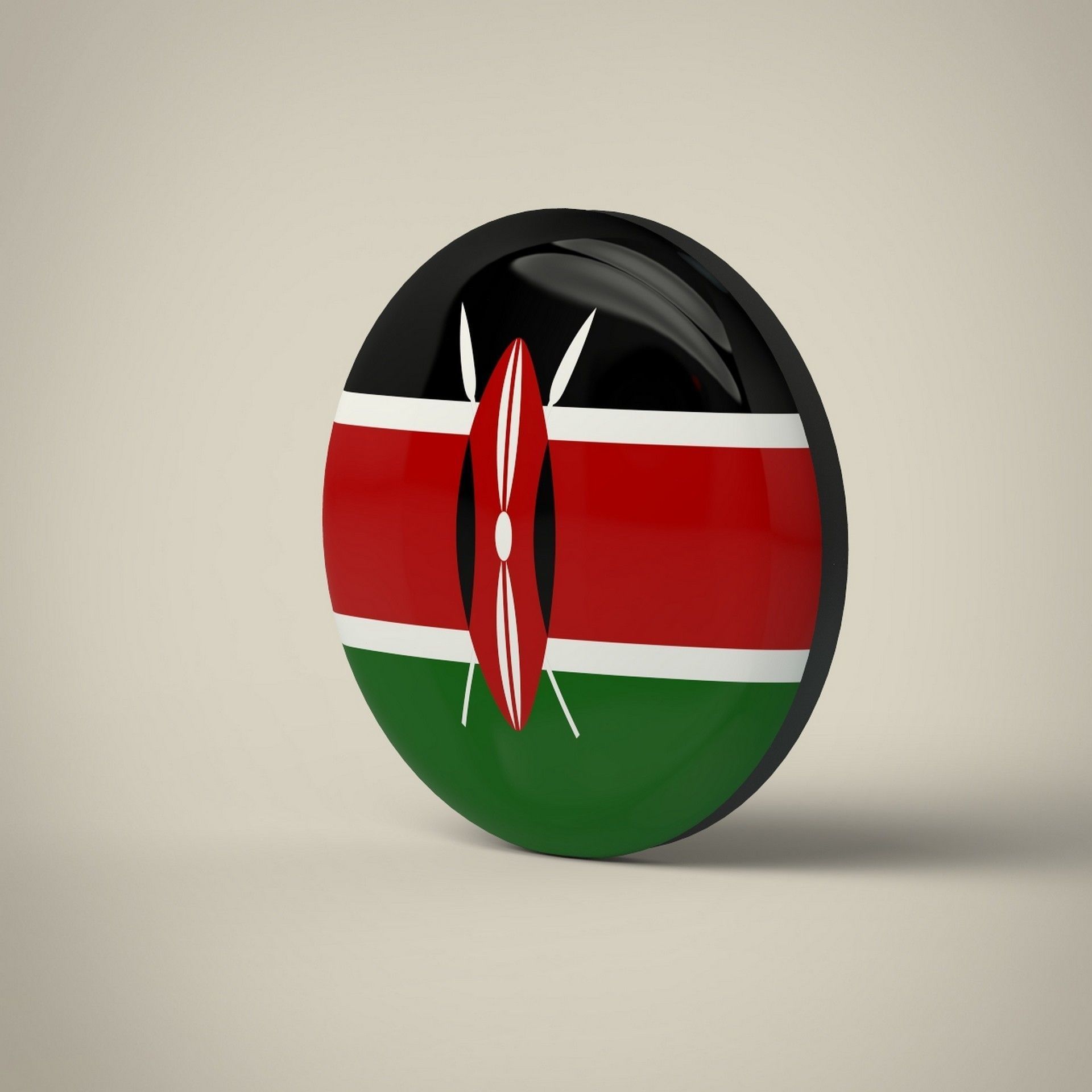 Kenya Badge Low-poly 3D model_2