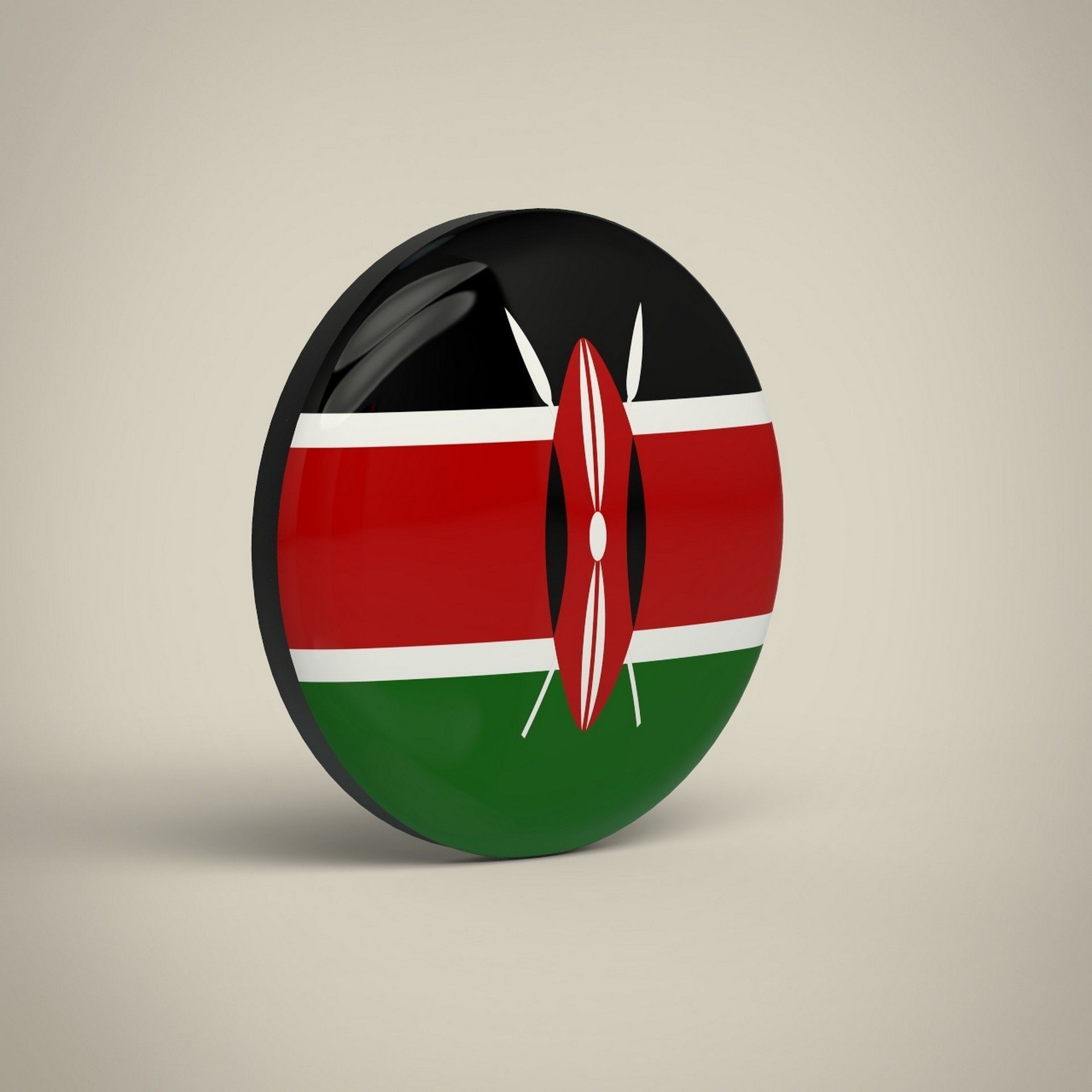 Kenya Badge Low-poly 3D model_1